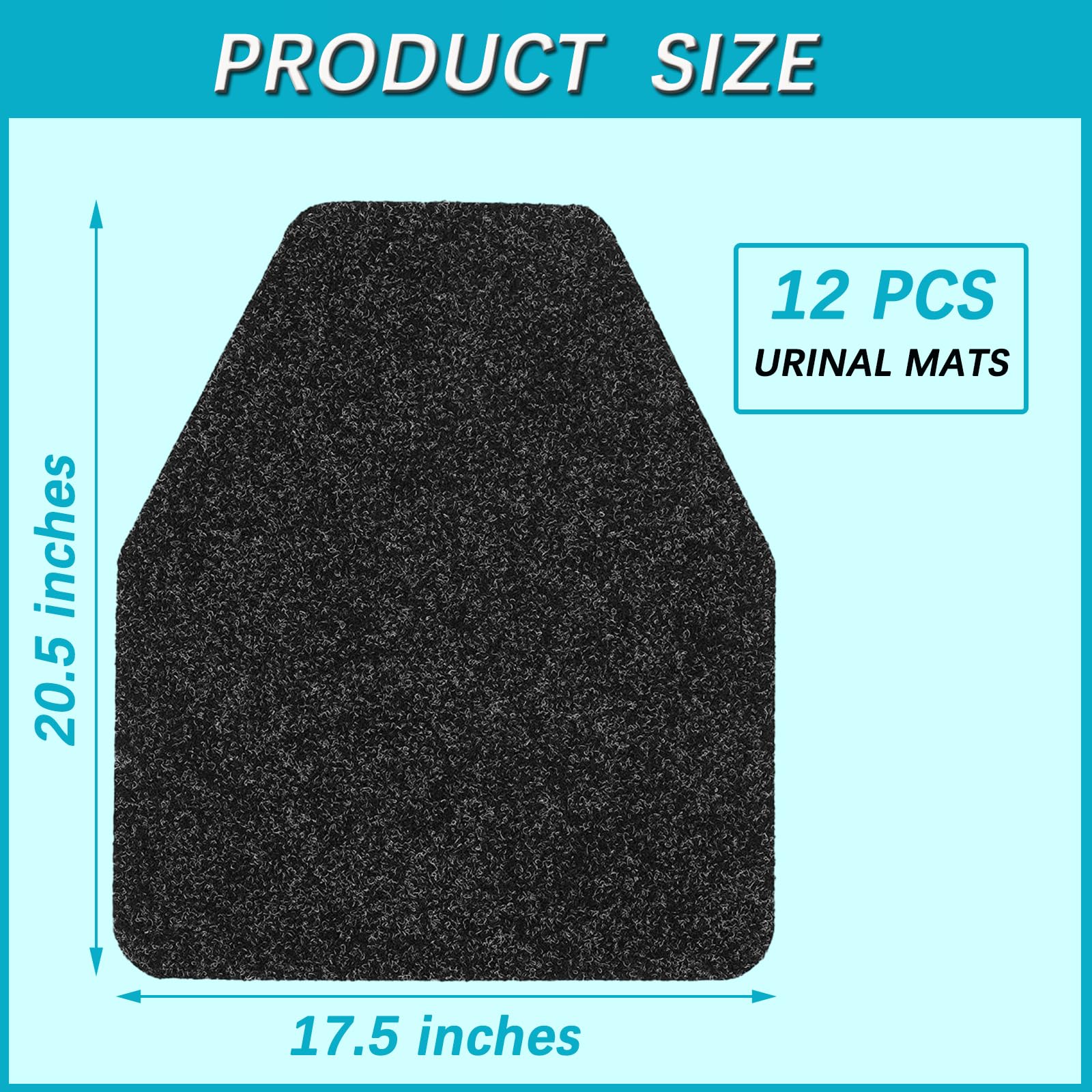 Basima Tapetes de orinal para hombre, paquete de 12 tapetes de goma lavables a granel para inodoro comercial, almohadillas desechables antideslizantes para orinal para habitación de hombre, 17.5 x