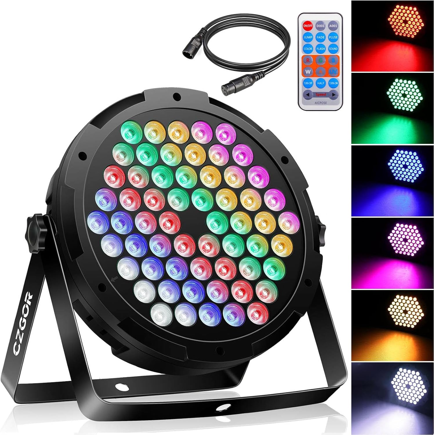 Czgor 60 LED Stage Light with remote and DMX cable