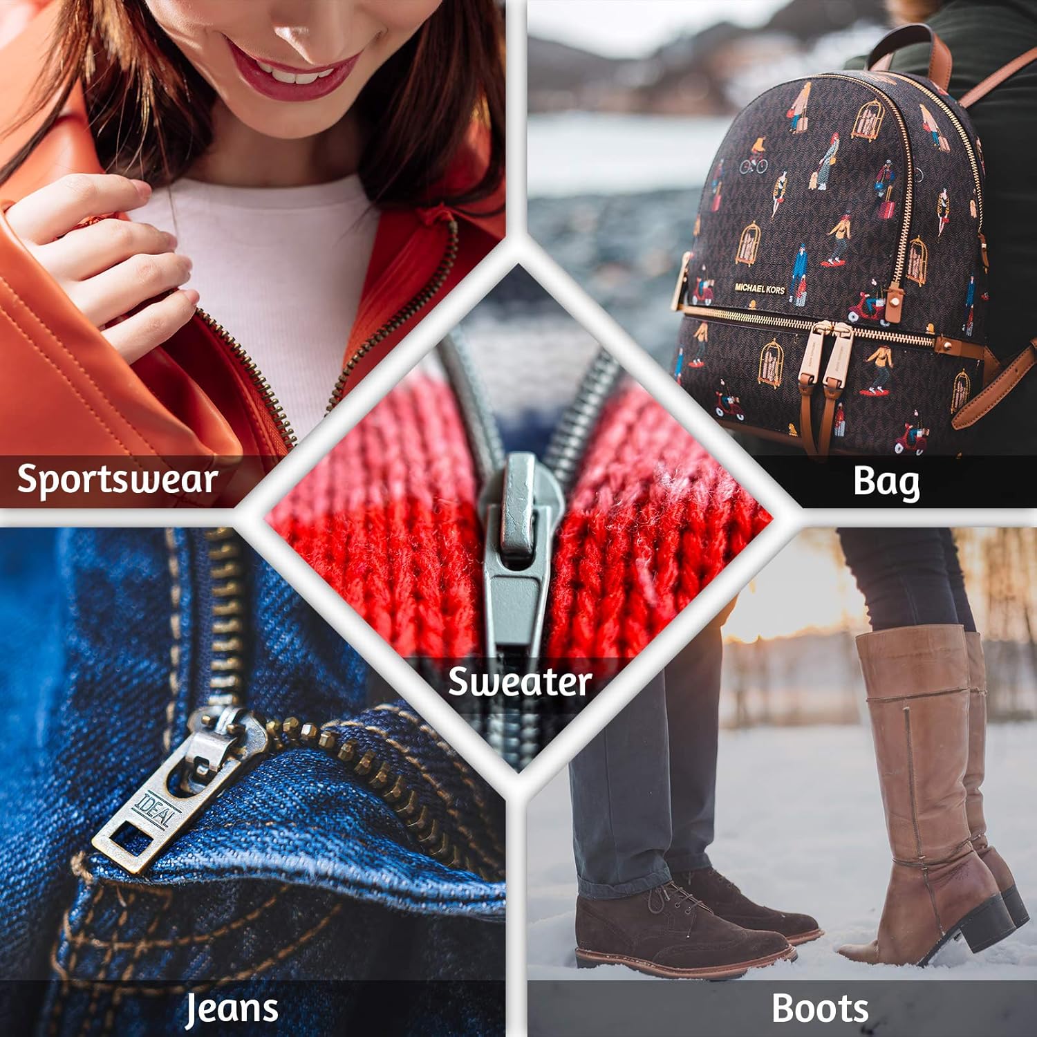 Metal Zipper Head Slider, 4 Sizes Zipper Bottom Sliders Retainer Insertion Pin in 3 Colors, Zipper Stopper Repair Tool Kit for Coats Jacket DIY Sewing Replacement, Size of 3/5/8/10 (120 Pieces)