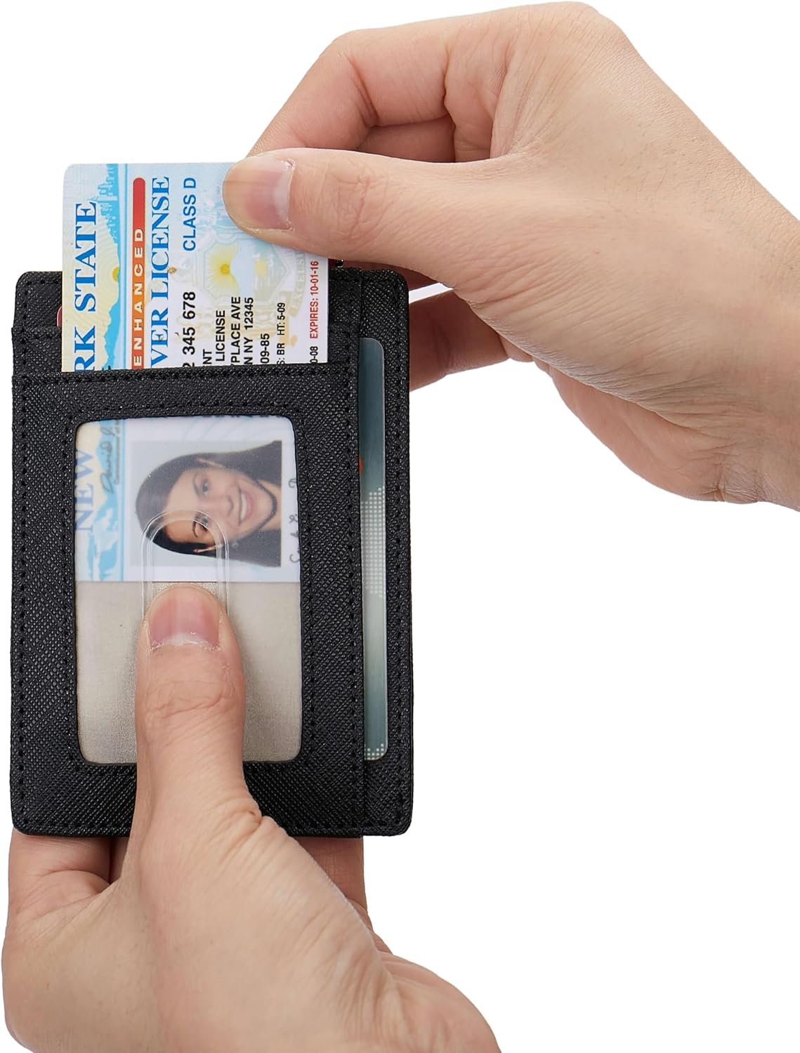 Slim Minimalist Front Pocket Wallet, Travel RFID Blocking Small Leather Thin Wallet, Credit Card Holder for Men and Women