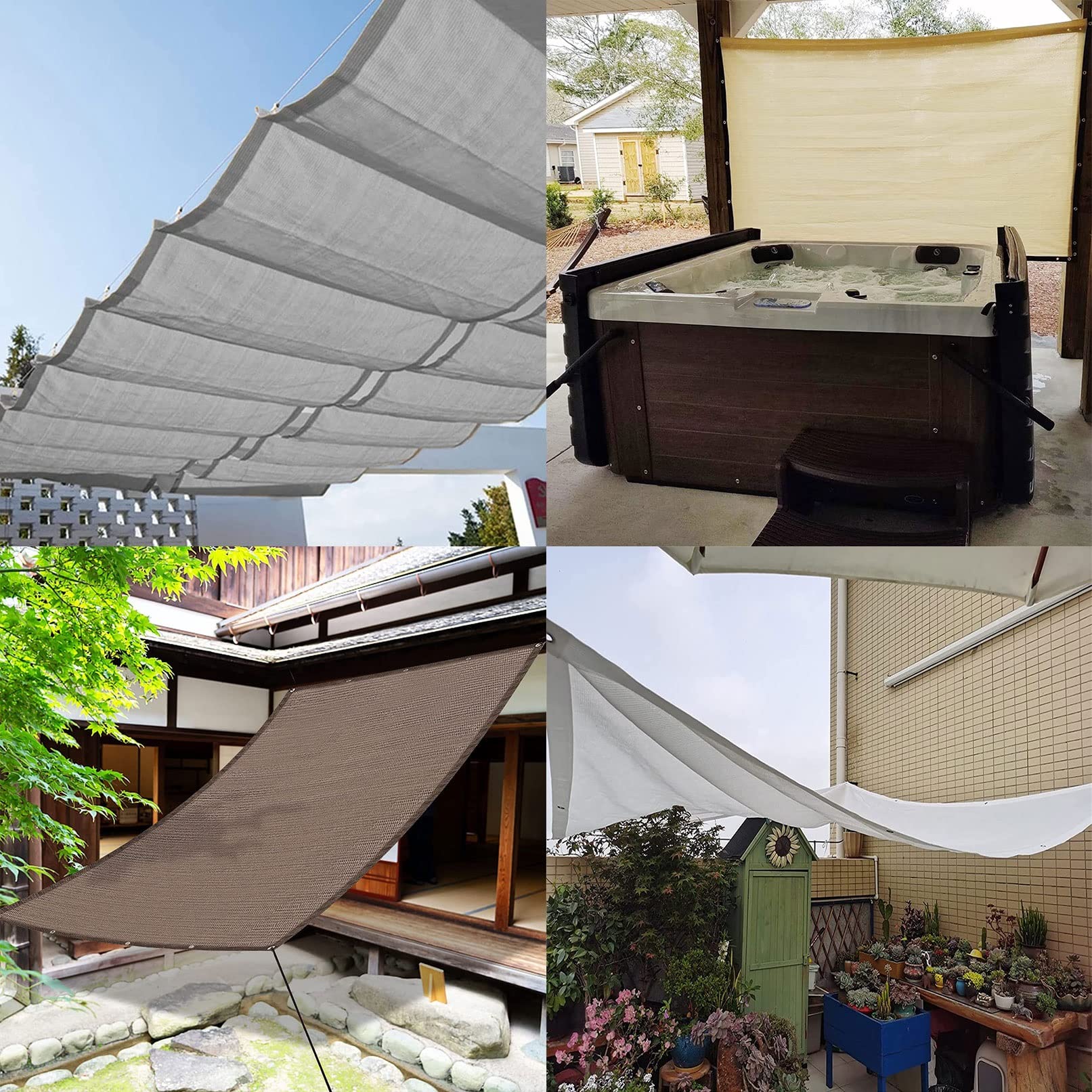 Voile d'ombrage Rectangulaire Respirant 2.5 x 6 m UV Protection Toile Tendue Exterieur avec 4 Morceaux de Corde pour Terrasse Jardin Balcon Camping, Jaune
