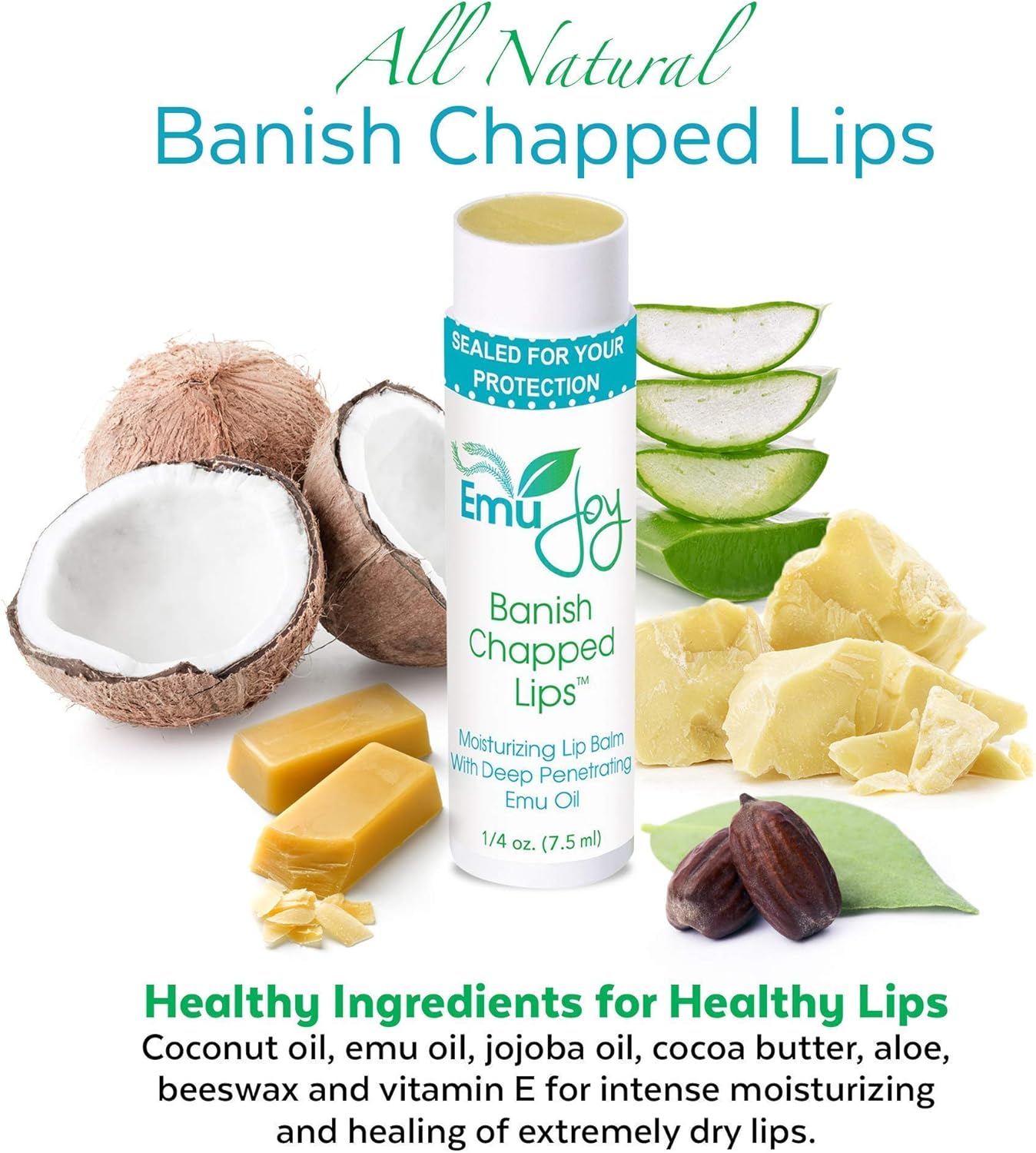 Banish Chapped Lips Emu Oil Lip Balm for Severe Dry Lips Jumbo Tube 3 Pack : Beauty & Personal Care