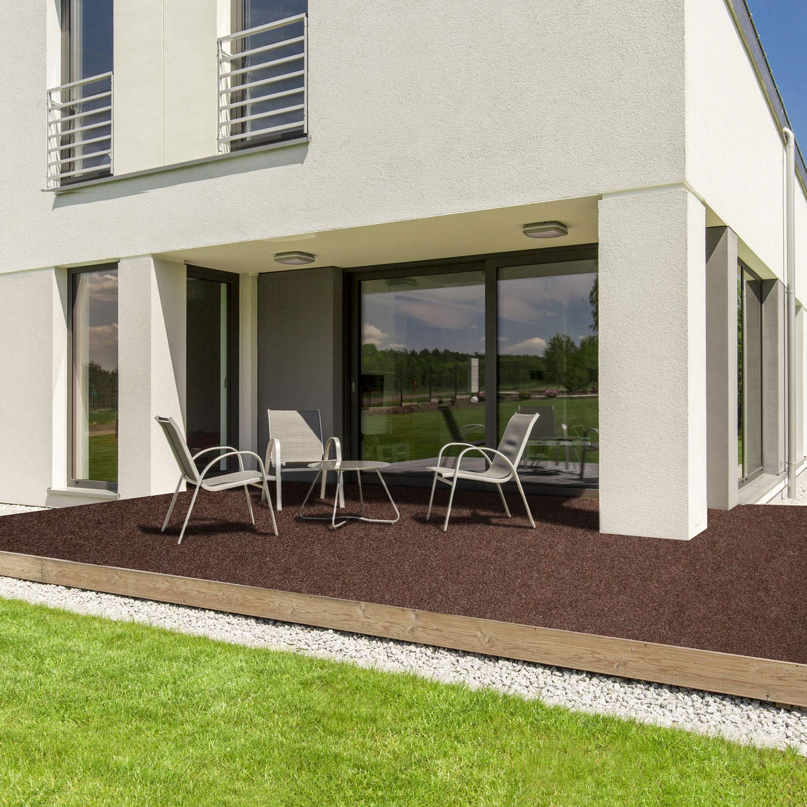 casa pura Tappeto erboso artificiale al metro | Moquette da esterno | molti colori a scelta | balcone, terrazza, giardino, ecc. | marrone, 100 x 600 cm