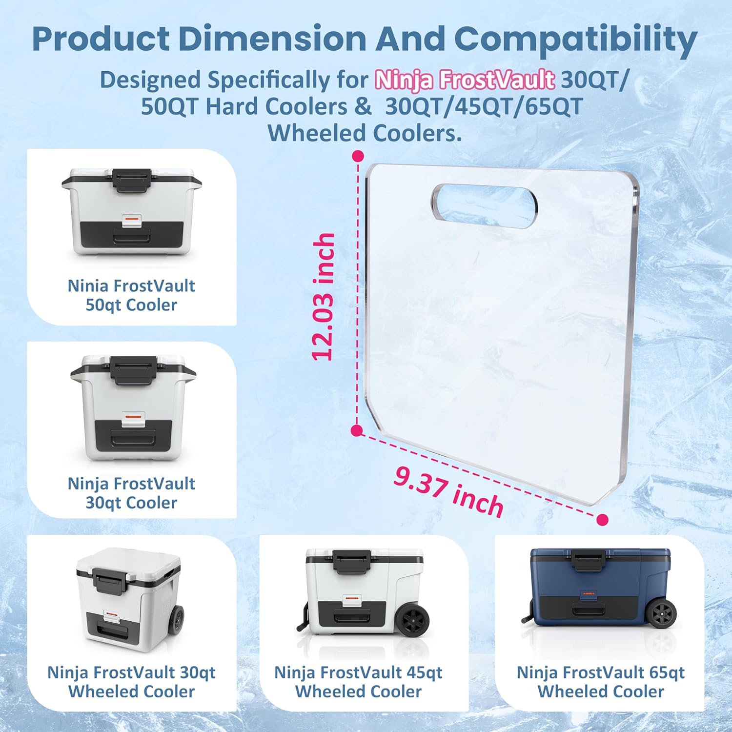 Acrylic Cooler Divider Insert Compatible with Ninja FrostVault Hard & Wheeled Cooler, Cost-Effective Outdoor Camping Cooler Accessories, High Visibility Cooler Organizer, Mess Free(NO Cooler Included) - Image 2