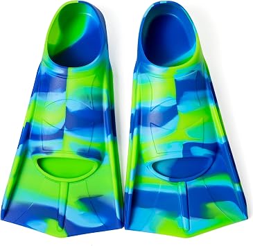 Kids Swim Fins Short Swim Fins for Lap Swimming and Training for Kids Girls Boys