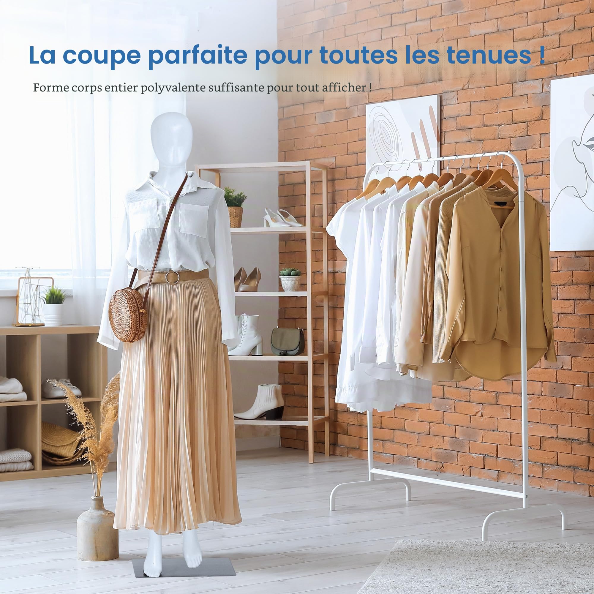 SereneLife Mannequin Femme Corps Complet 175 cm – Mannequin Vitrine Articulé avec Tête Réglable, Membres Flexibles, Base Stable et Design Démontable pour Boutique, Magasin et Exposition