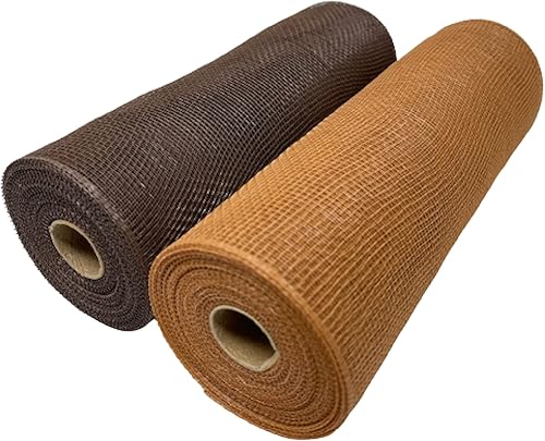 Miniatura 5 de Paquete de 2 cintas no metálicas de malla de poliéster de 10 pulgadas x 10 yardas (marrón chocolate, chocolate con leche)