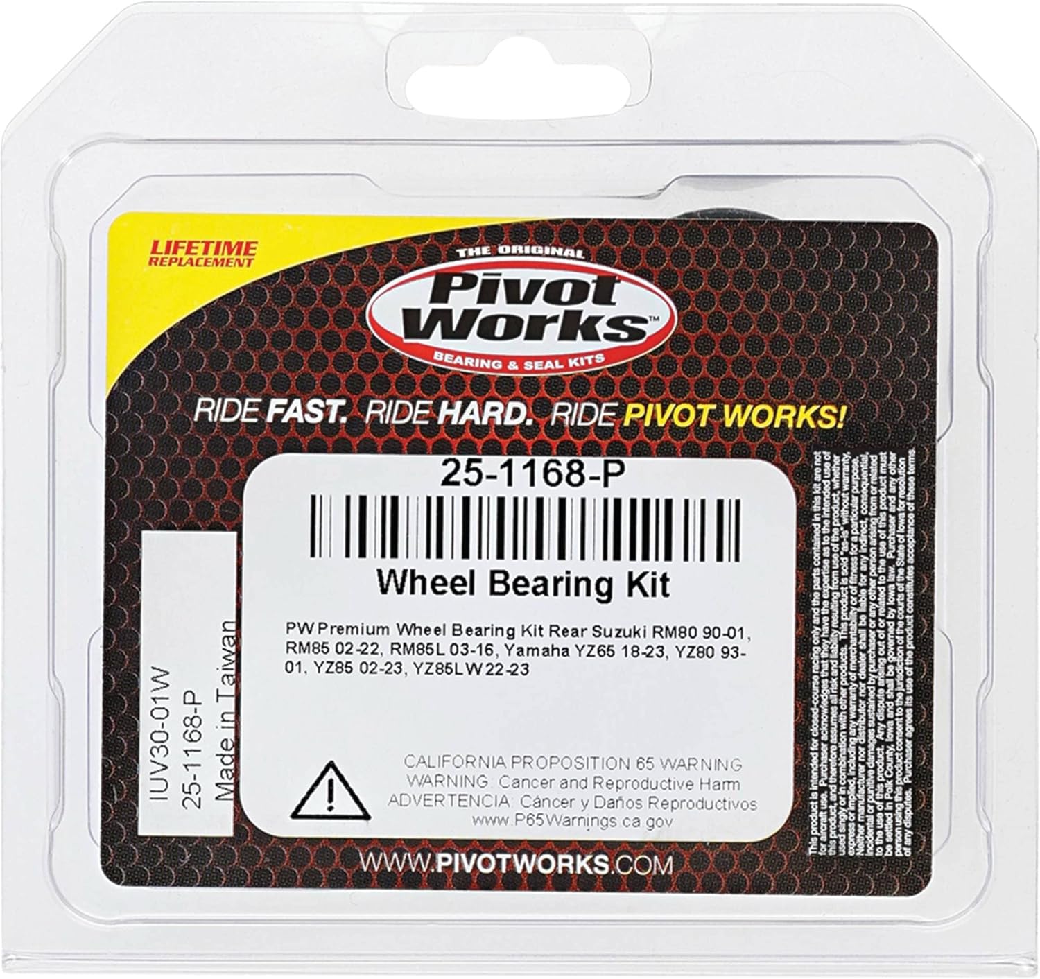 Pivot Works 25-1168-P Wheel Bearing Kit Premium Bearings Compatible with/Replacement for Suzuki RM80 1990-1901, RM85 2002-2022, RM85L 2003-2016, Yamaha YZ65 2018-2023, YZ80 1993-2001, YZ85 2002-2023
