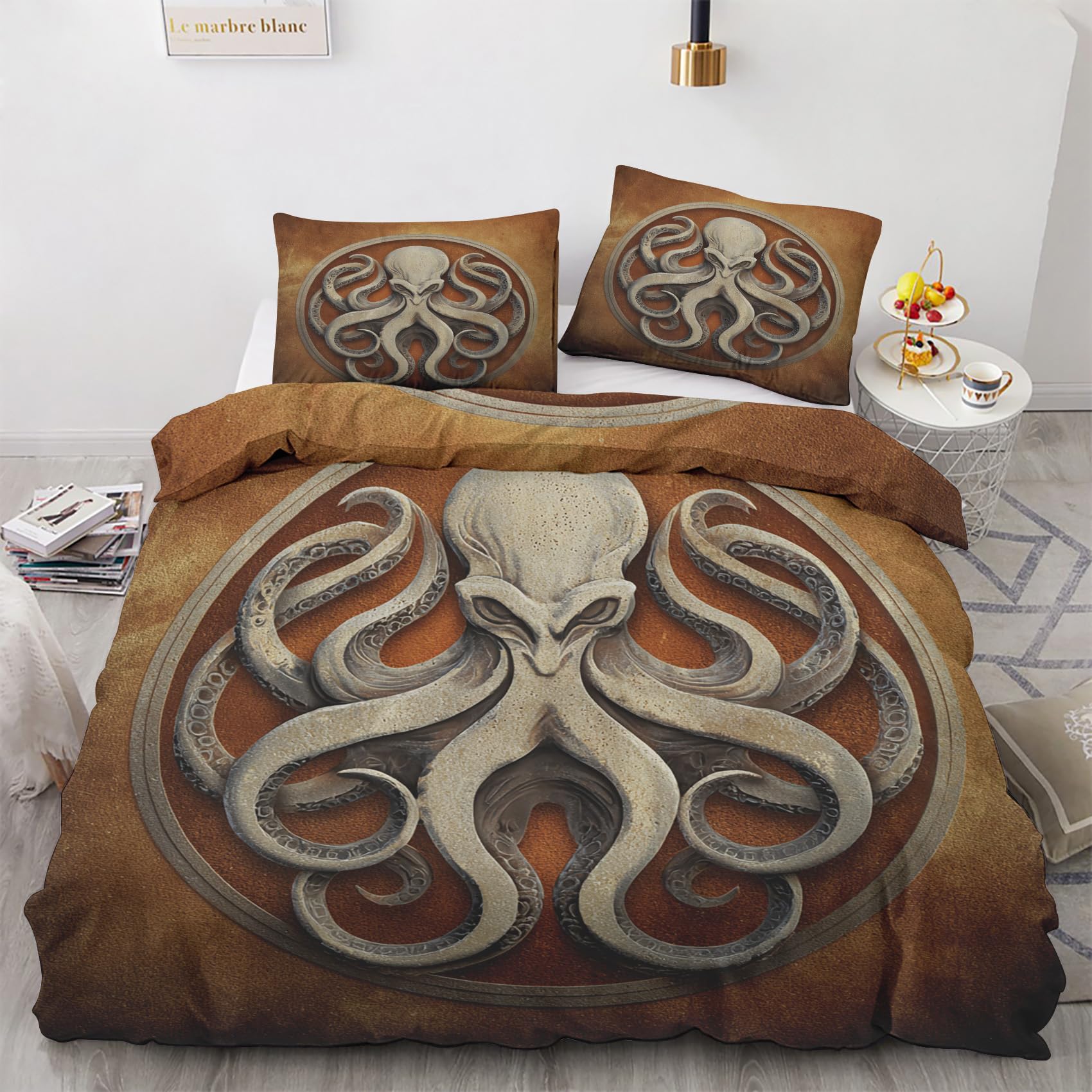 Parure de lit Cthulhu 160x200 pour chambre double style fantastique et mystérieux