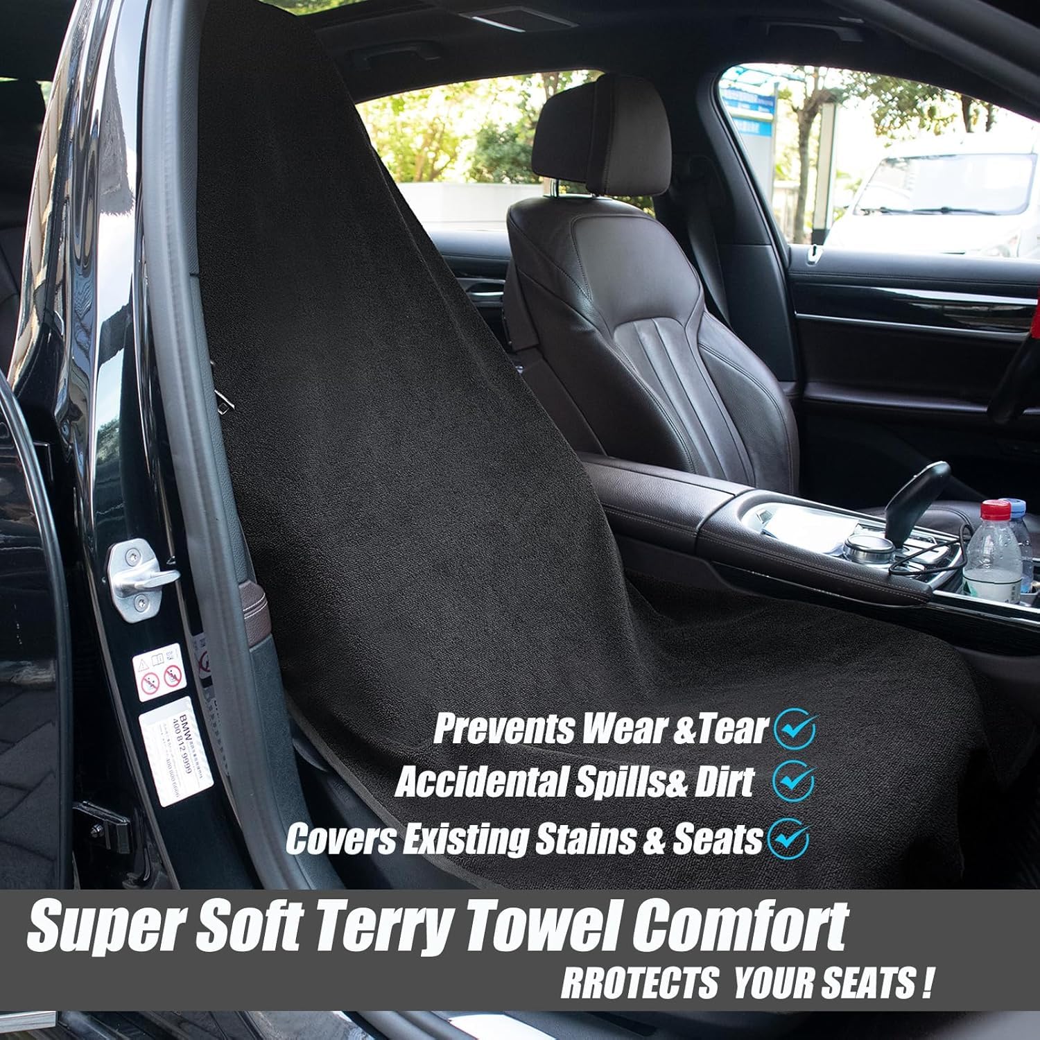 Einesin Funda Impermeable para Asiento de Coche, Toalla Antideslizante para Asientos Delanteros, Ajuste Universal para Gimnasio, Running, Mascotas, Lavable y Sin Olores