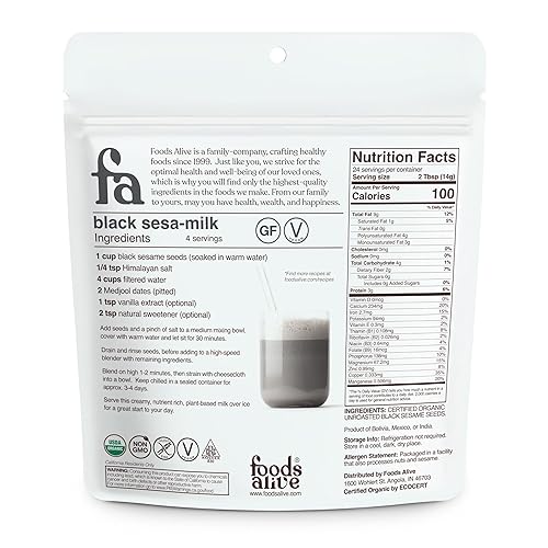 Miniatura 2 de Foods Alive | Semillas de sésamo negro orgánico | 12 oz