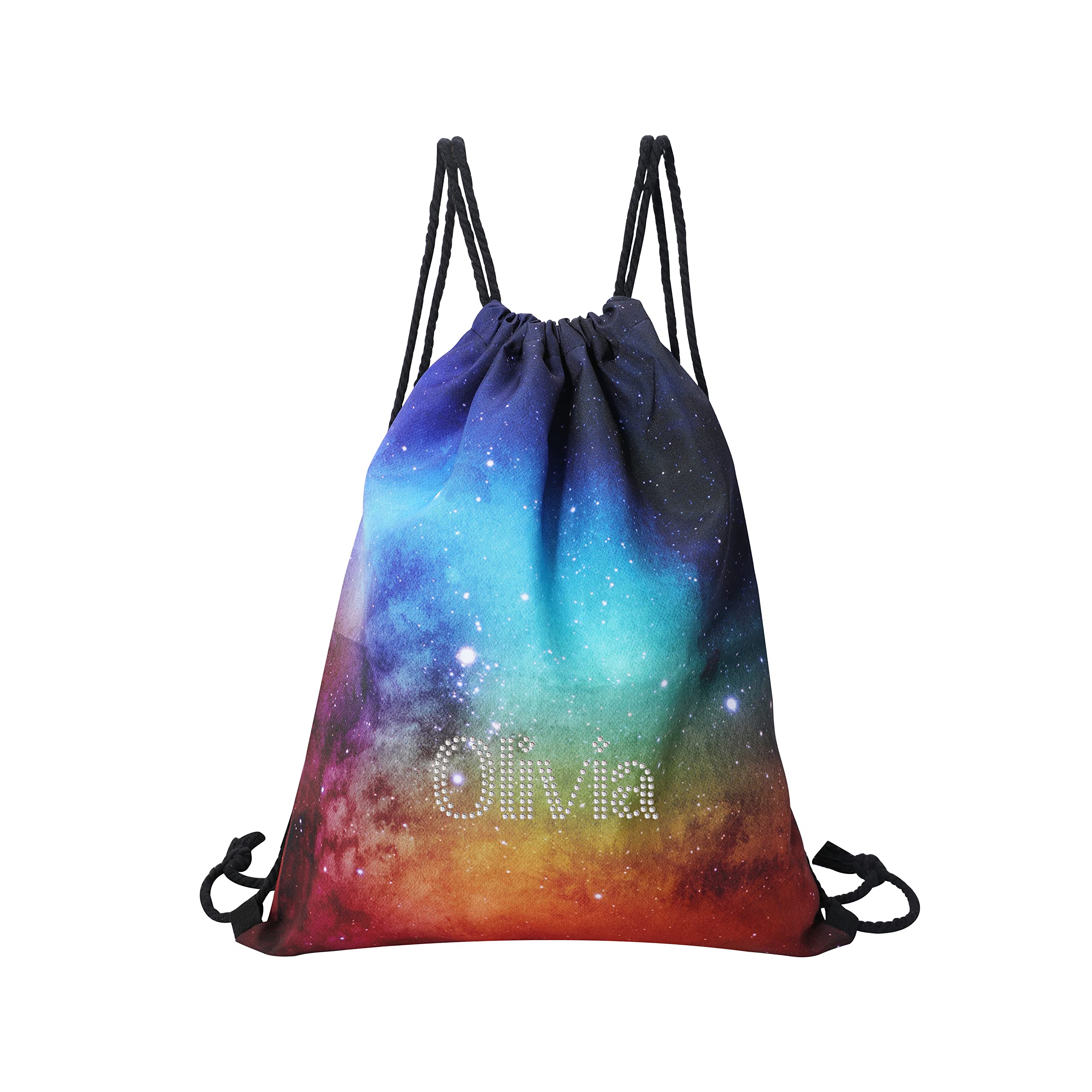Varsany Kids Personalised Galaxy Drawstring Bag for Boy Girl - Waterproof PE Kit Bag - Best for School, Football, Gym, Swimming or Sports Kit Bag