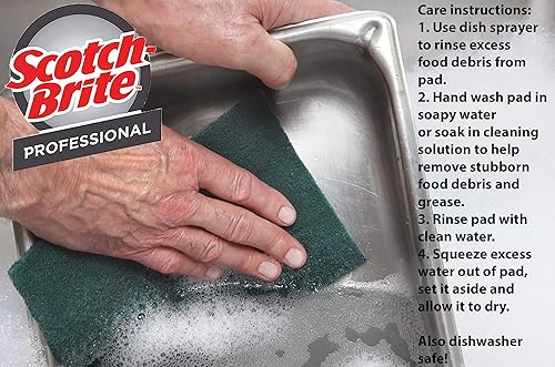 Miniatura 4 de Estropajo Scotch-Brite 105de propósito general, 6 pulgadas de largo x 4-12 pulgada de ancho, verde (estuche de 40)