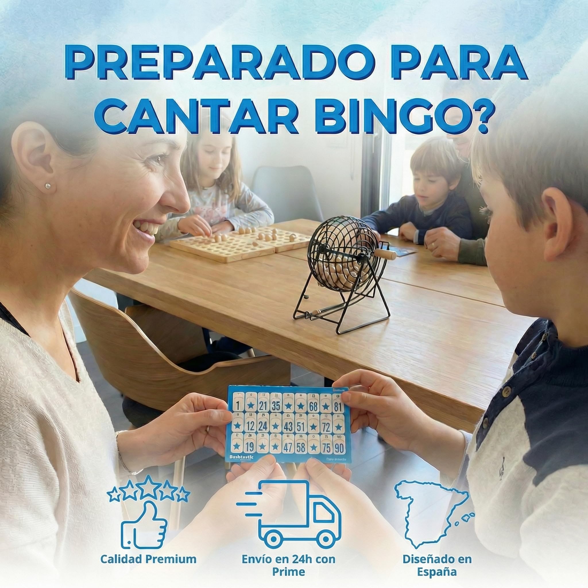 504 Cartones Bingo Troquelados - Cartones Bingo para Jugar a Bingo Juego de Mesa Adulto, Bingo Cartones 90 Bolas, Reutilizables y Todos Distintos Entre sí (Azul, 504 Cartones)