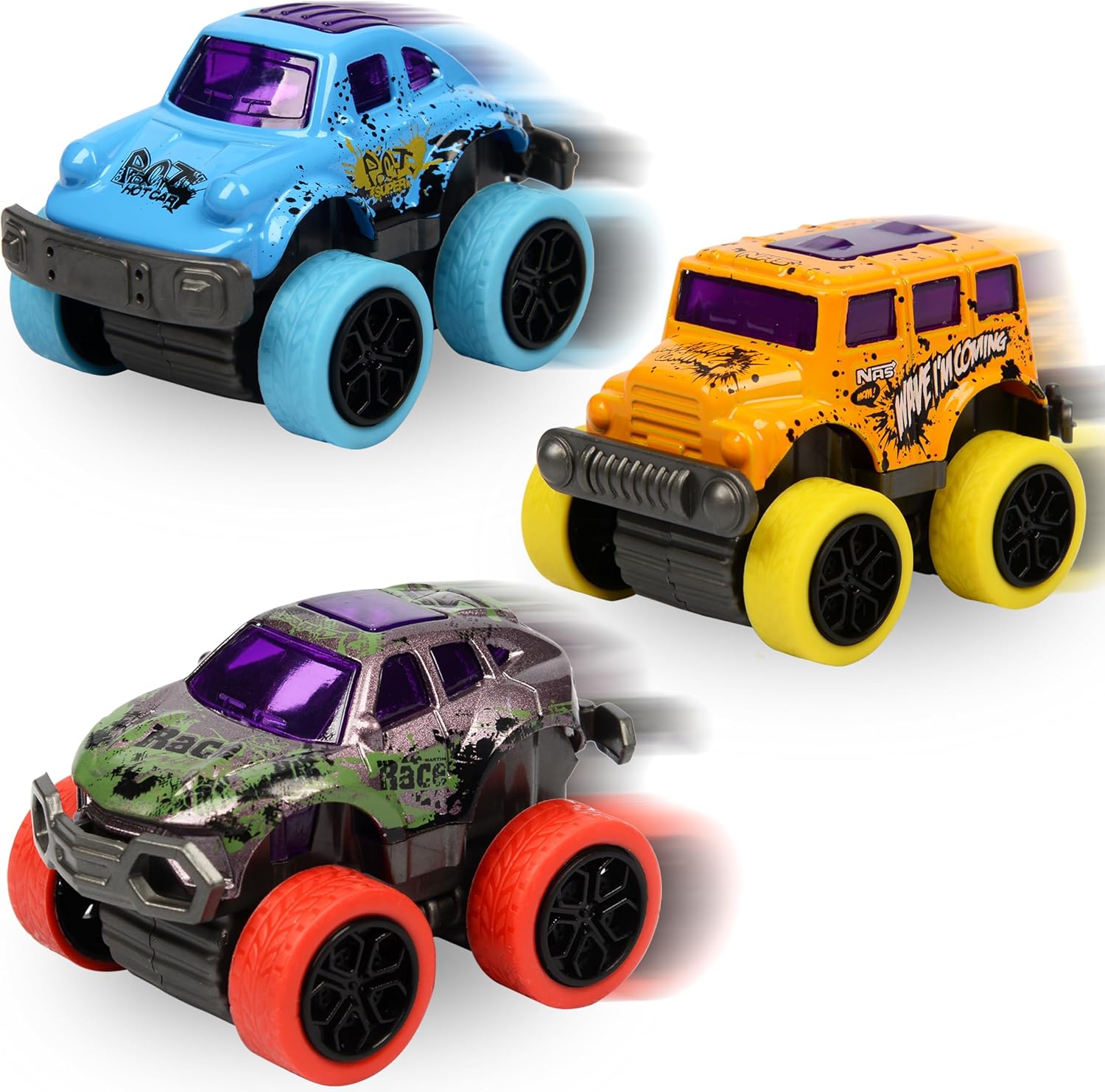 Monster Truck Christmas Stocking Stuffers for Boys Age 3-6 – Pull Back Monster Trucks for Party Favors, Set of 8
