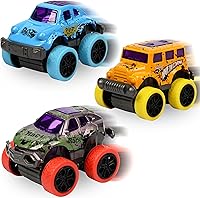 Vista 5 de Monster Truck Christmas Stocking Stuffers for Boys Age 3-6 – Pull Back Monster Trucks for Party Favors, Set of 8