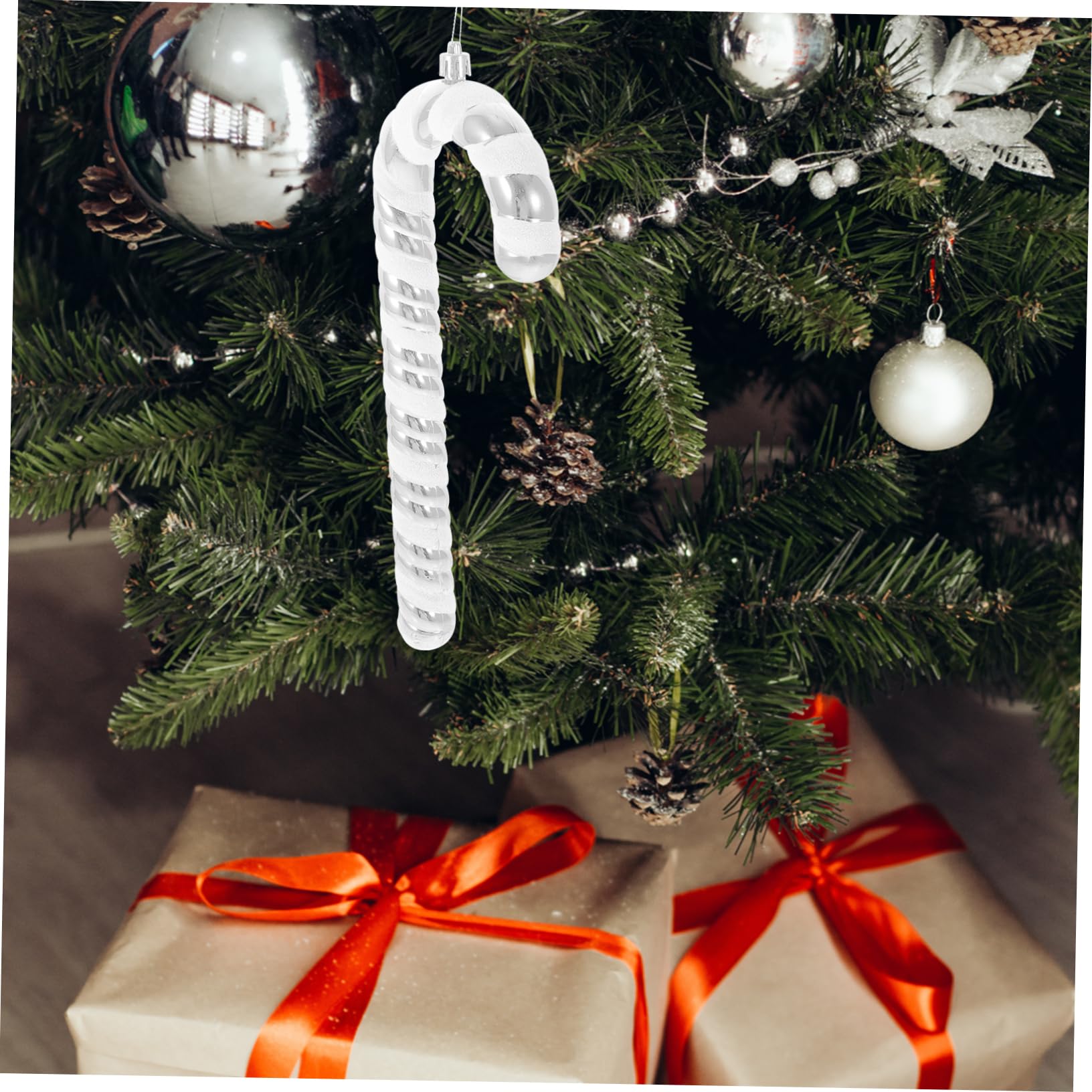 TOPBATHY 4 Stück Weihnachtsstock Star for Christmas Tree Christbaum anhänger Weihnachtsspielzeug Zuckerstangen Weihnachtsdekorationen Girlande Weihnachtsschmuck Weihnachtsbaum-Anhänger rot