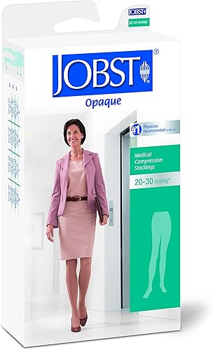 Vista 31 de JOBST 115279 BSN - Calcetines de compresión médicos opacos con puntera cerrada, cintura alta, mediano, 0.787 in-1.181 in HG, natural