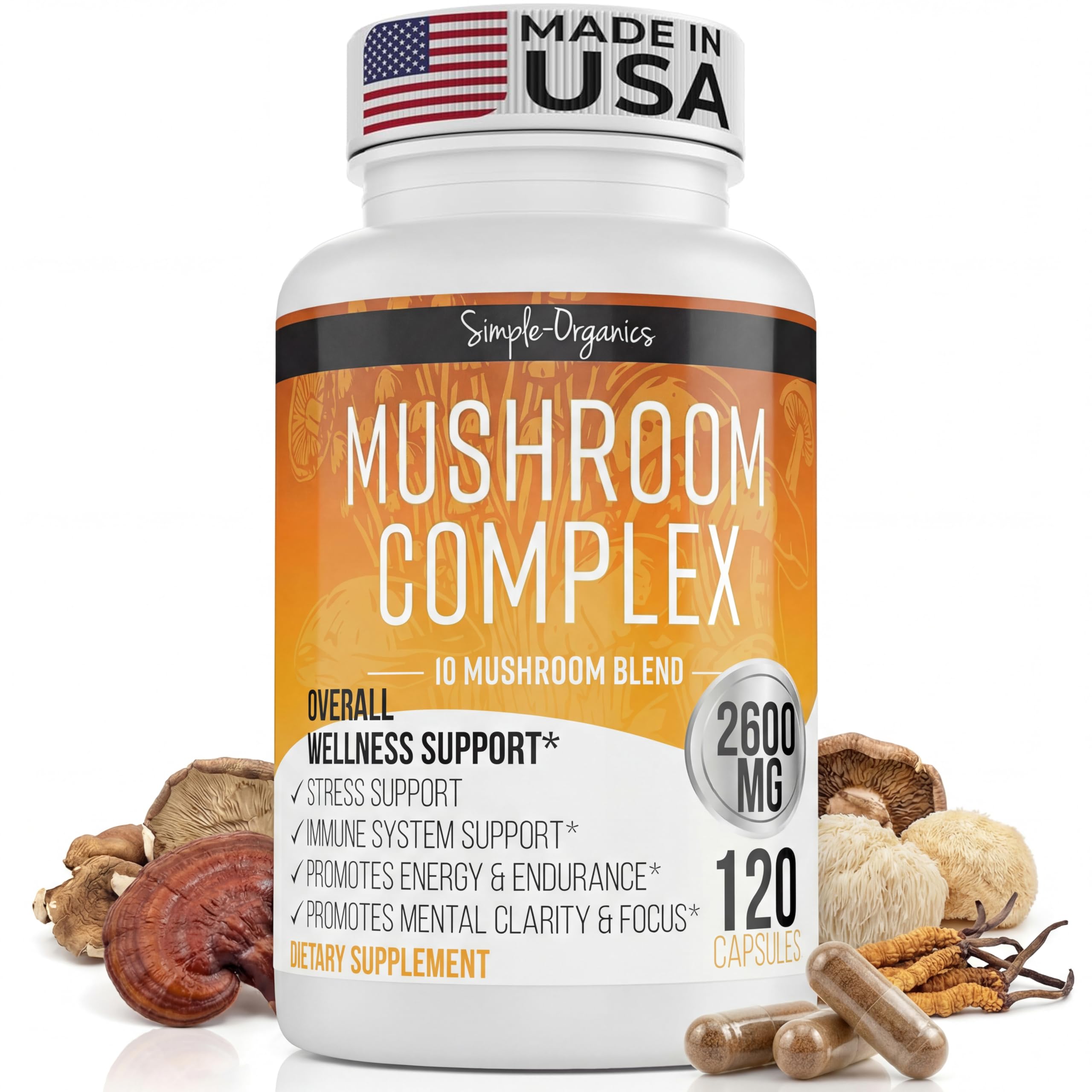 10 Mushroom Brain Supplement for Memory & Focus 2600mg