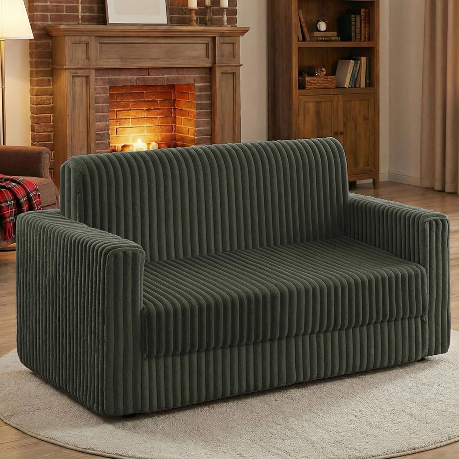 Sofá Cama Plegable HABUTWAY 2 en 1, Verde, Full