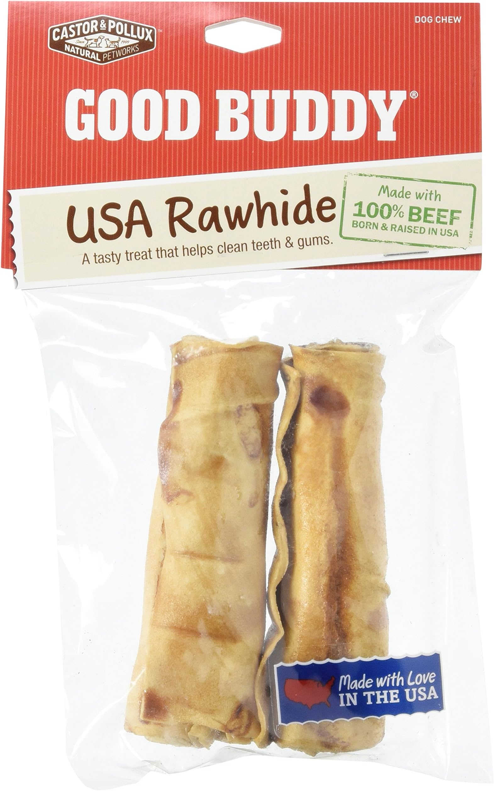 Castor & Pollux Good Buddy Dog Treats Rawhide Mini Rolls with Natural Chicken