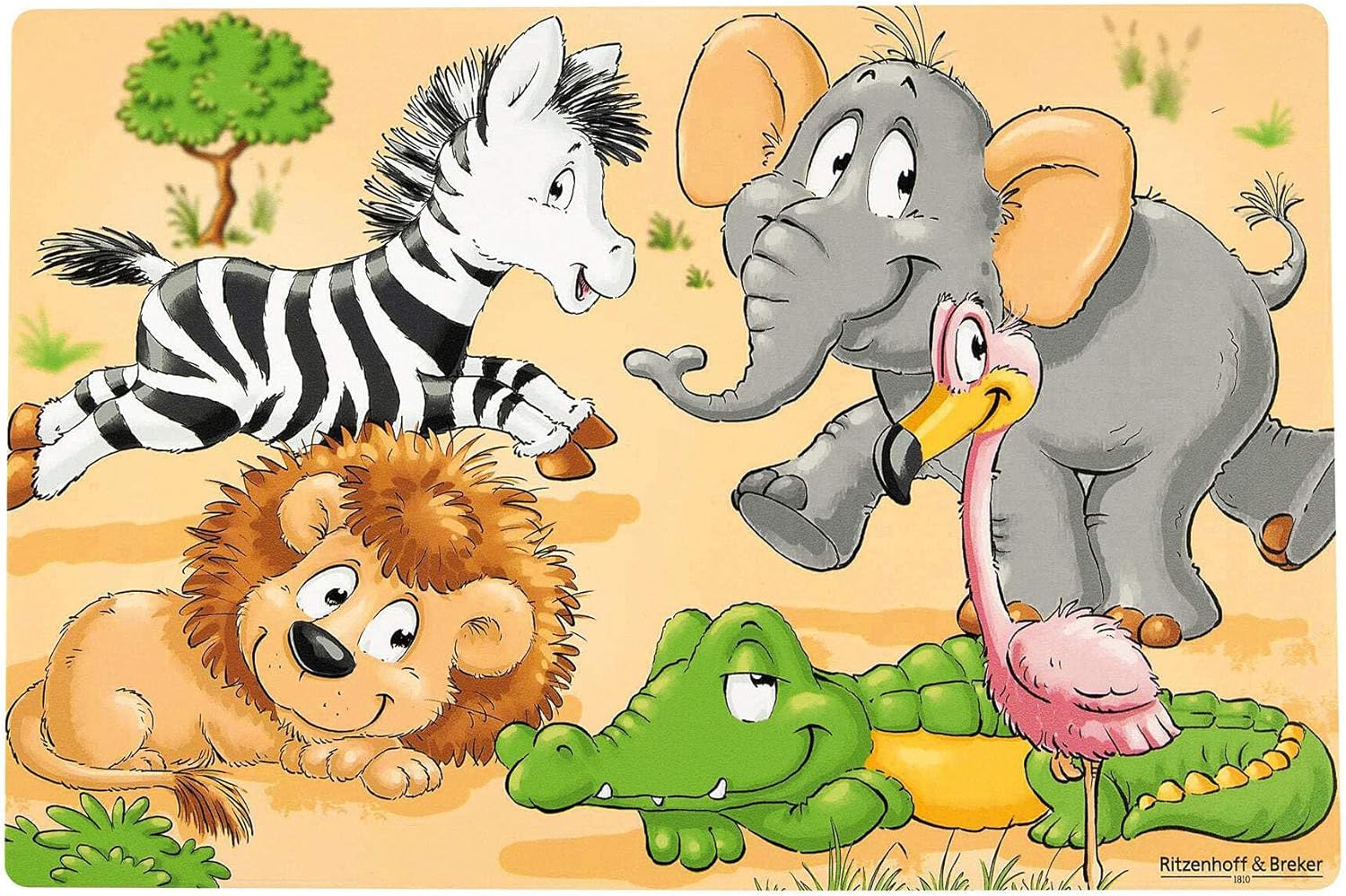 Ritzenhoff & Breker Place Mat Happy Zoo, Table Mat, Plastic, Colourful, 30x45 cm