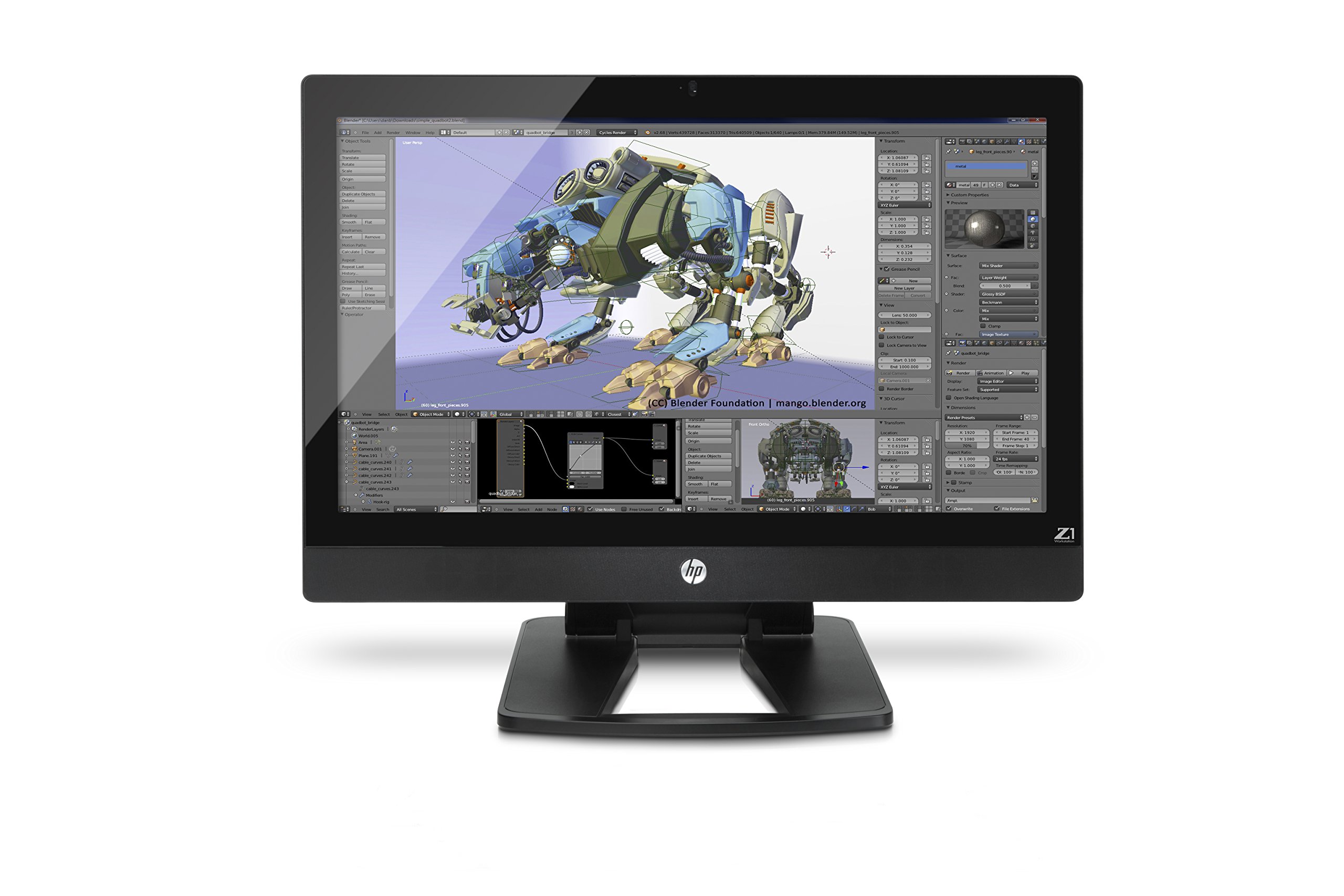 Hp Z1 G2 All-in-one Workstation - 1 X Intel Core I7 I7-4790 3.60 Ghz - 16 Gb Ram - 1 Tb Hdd - 256 Gb Ssd - Intel Hd Graphics 4600 Graphics - Windows 7 Professional 64-bit 27 Display