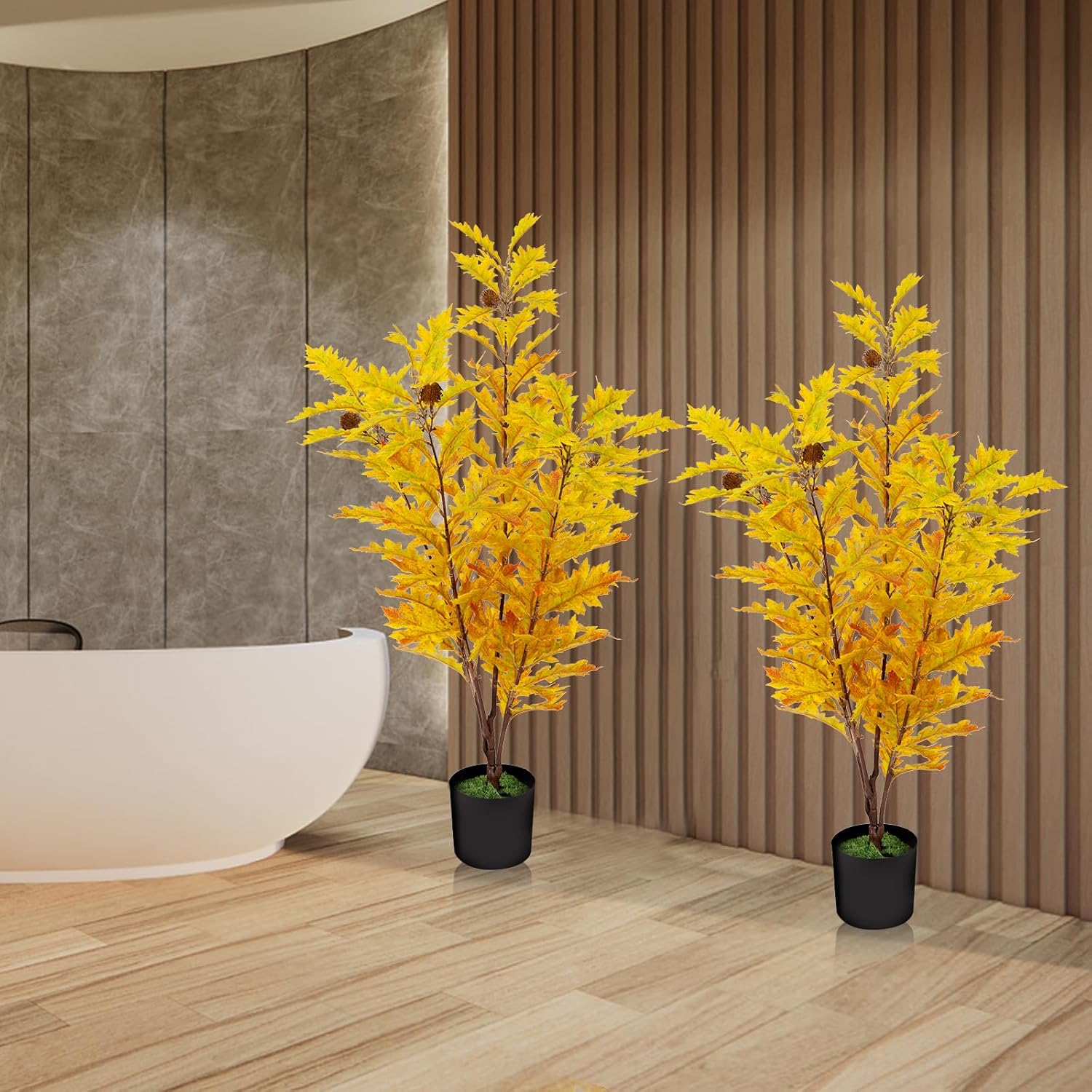 2 Packs 35.4-inch Artificial Maple Tree - Autumn Tree Artificial Plant Autumn Home Decoration, Suitable for Halloween, Thanksgiving, Indoor and Outdoor environments with Simulated Plants