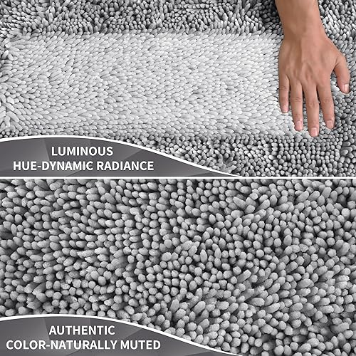 Miniatura 2 de Yimobra - Tapete de baño de 70 x 24 pulgadas, largo, grande, suave, superabsorbente y grueso, antideslizante, lavable a máquina, para el hogar,