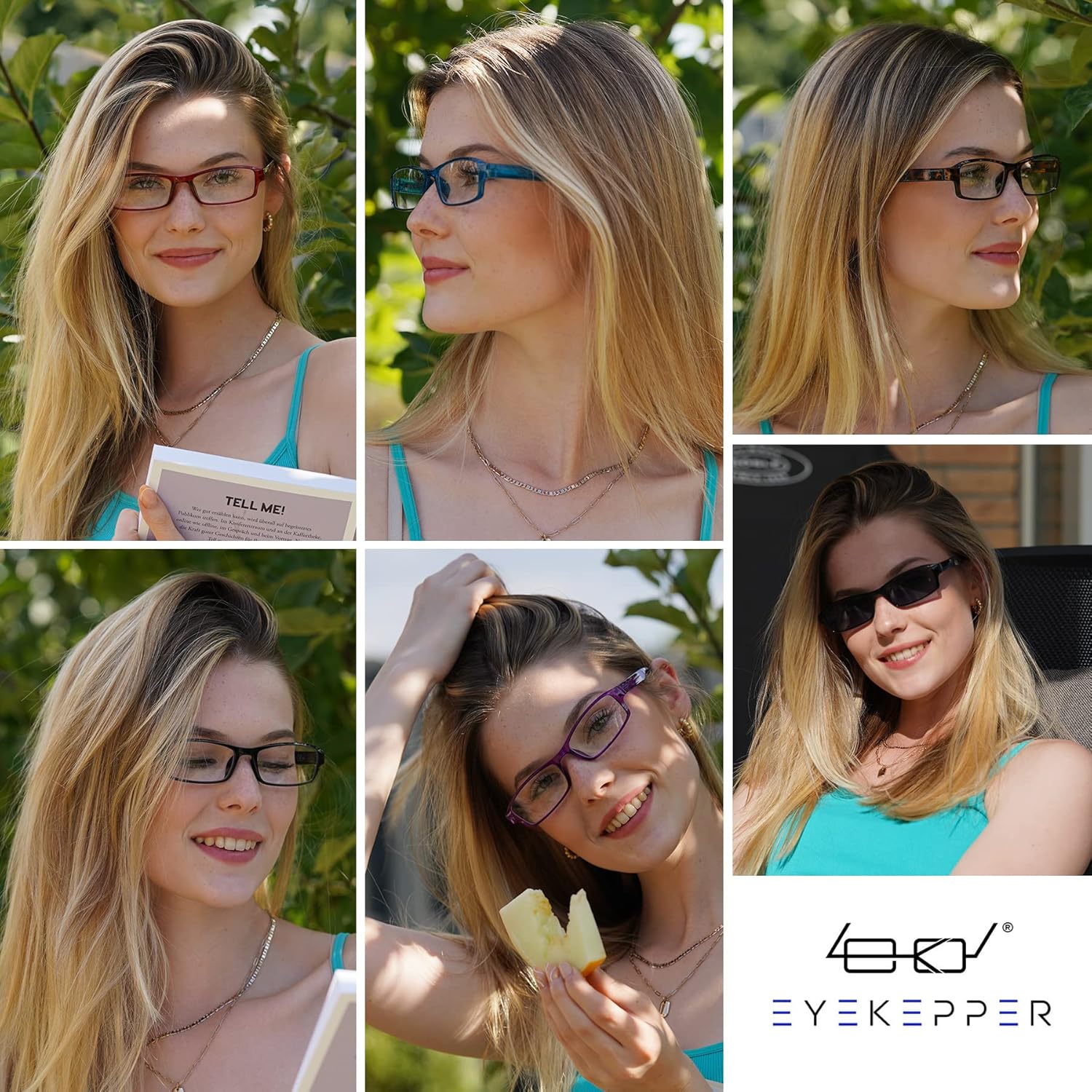 Eyekepper Reading Glasses 6 Pack Comfort Reader Eyeglasses Include Reading Sunglasses for Men Women +2.50