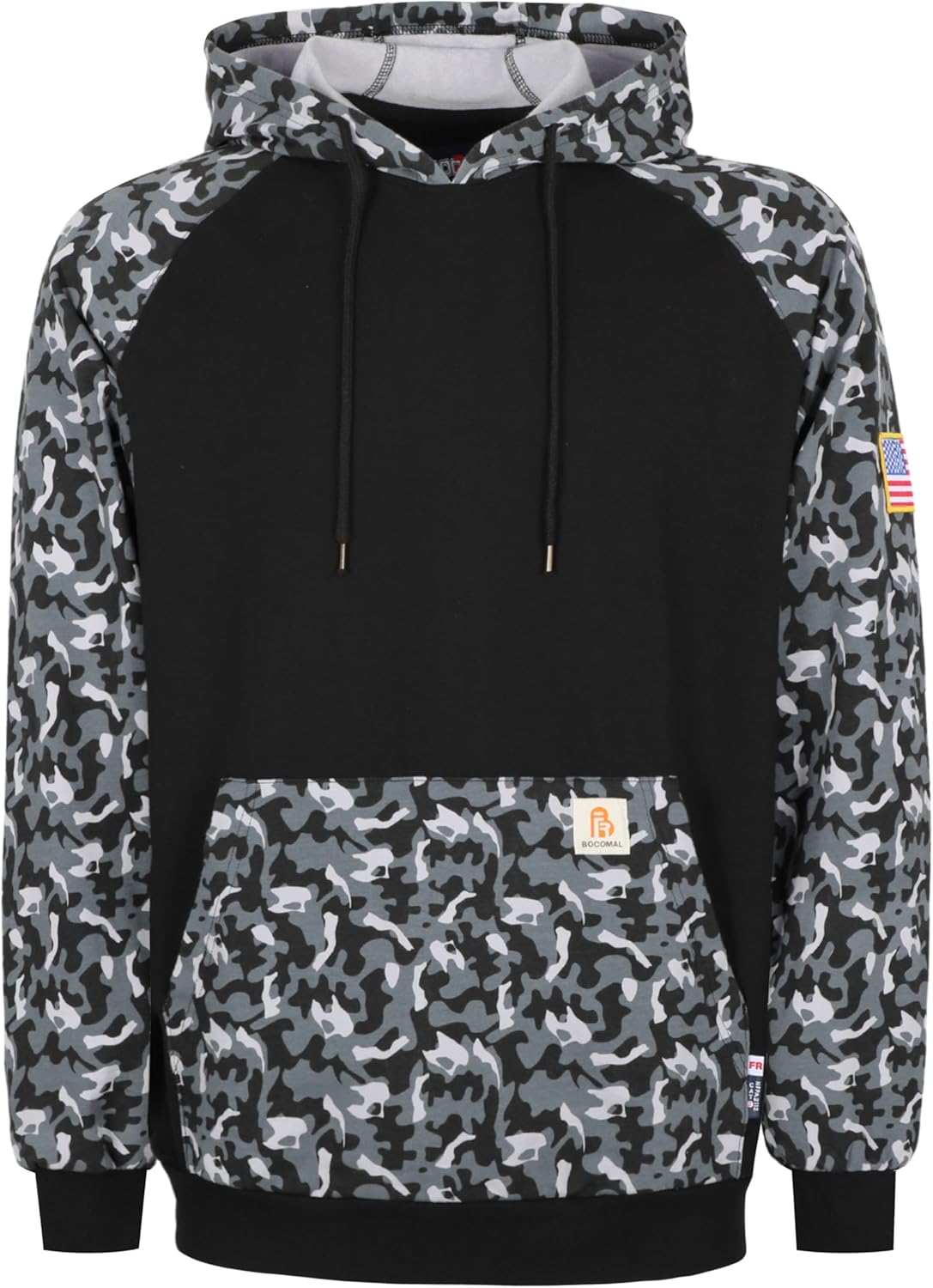 BOCOMAL FR Hoodies Camouflag Paisley Lightweight Pullover 7.5oz Cottoon Flame Resistant men's Hooded Sweatshirts NON FLEECE