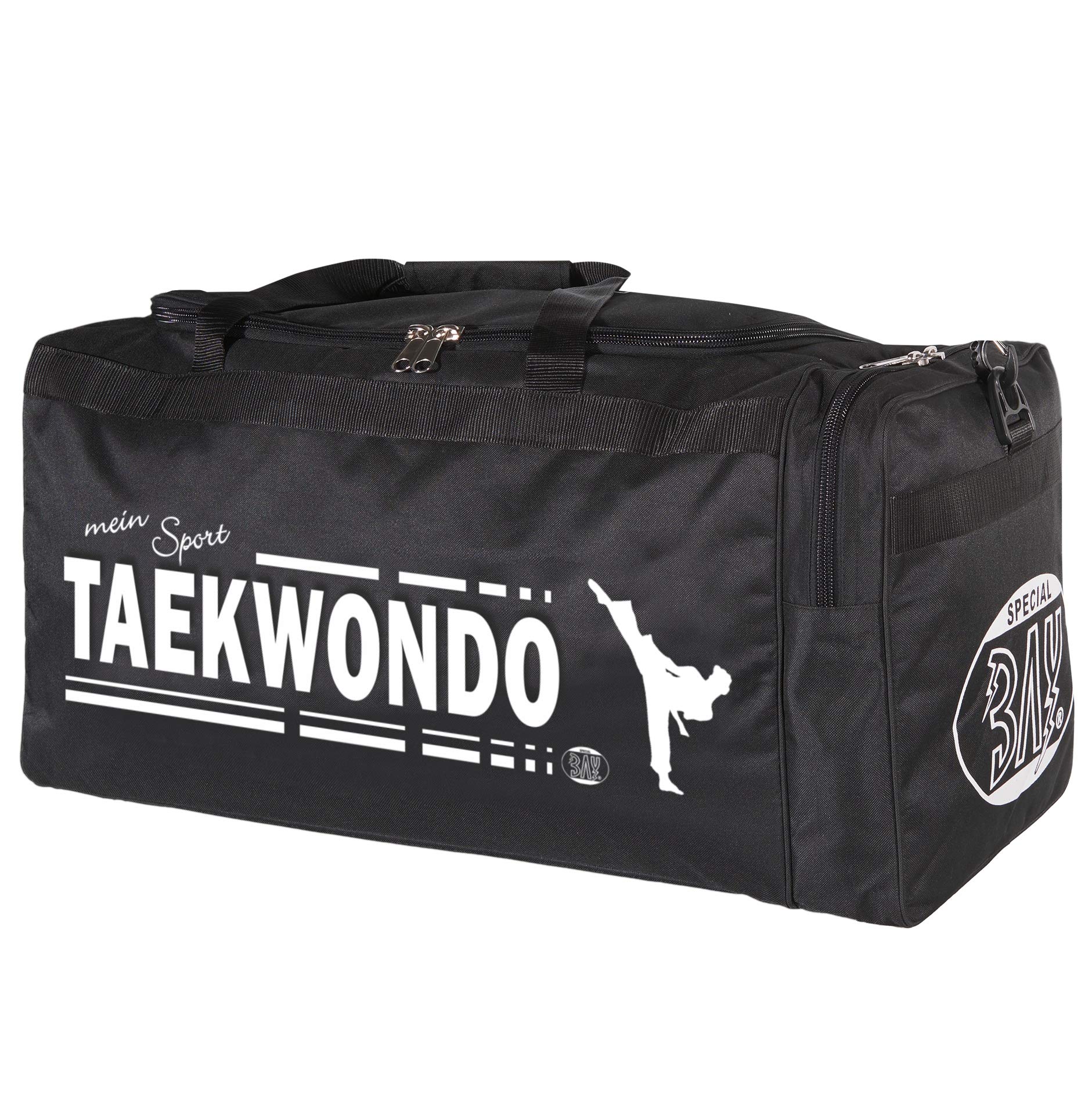 BAY XL Sporttasche Mein Sport Taekwondo, TKD, Tae Kwon Do, Taekwon Do, Tasche, Trainingstasche, Taschen Bag, schwarz, 70 x 32 x 30 cm Motiv