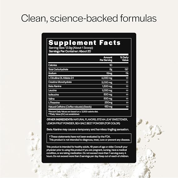 Gainful Performance Pre Workout Powder with Natural Caffeine & Creatine, Watermelon Flavor, Supports Energy, Strength, Endurance, Recovery with BCAAs, Beta Alanine, L-Citrulline, 20 Servings