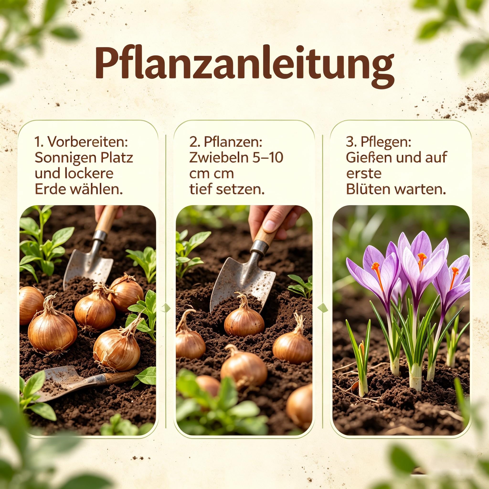 Krokusrhizom,GartenverschöNerung, Geeignet FüR AnfäNger-Top Kollektion-Premium Geschenke -Fachgerecht Gepflanzt-15Zwiebel