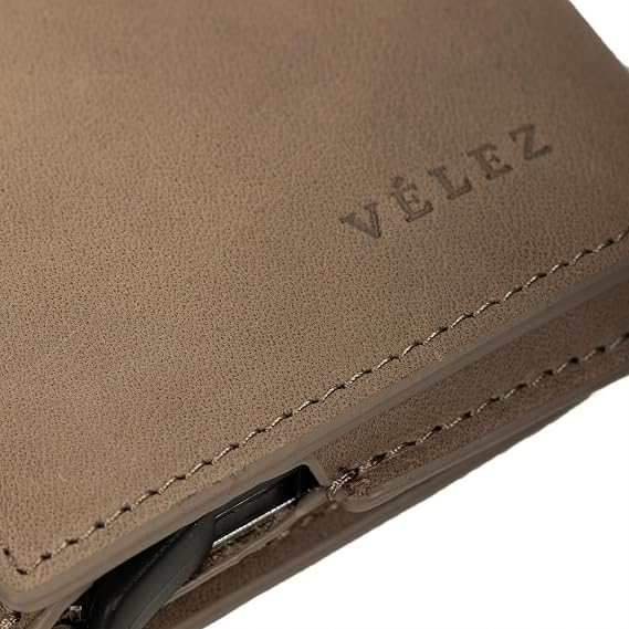 Full Grain Leather Card Holder for Men, (3.9 X 3.1 X 0.8) - Slim, Gray Business Card Wallet with RFID Blocking, Bill Compartment & Vintage Look - Durable & Stylish, Handcrafted in Colombia