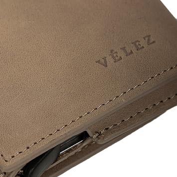 Full Grain Leather Card Holder for Men, (3.9 X 3.1 X 0.8) - Slim, Gray Business Card Wallet with RFID Blocking, Bill Compartment & Vintage Look - Durable & Stylish, Handcrafted in Colombia