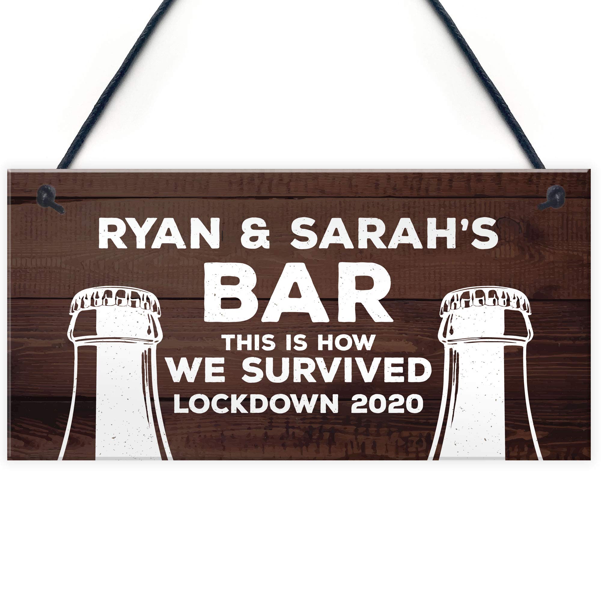 Lockdown Bar Sign Funny Home Decpr PERSONALISED Alcohol Beer Cider Gift