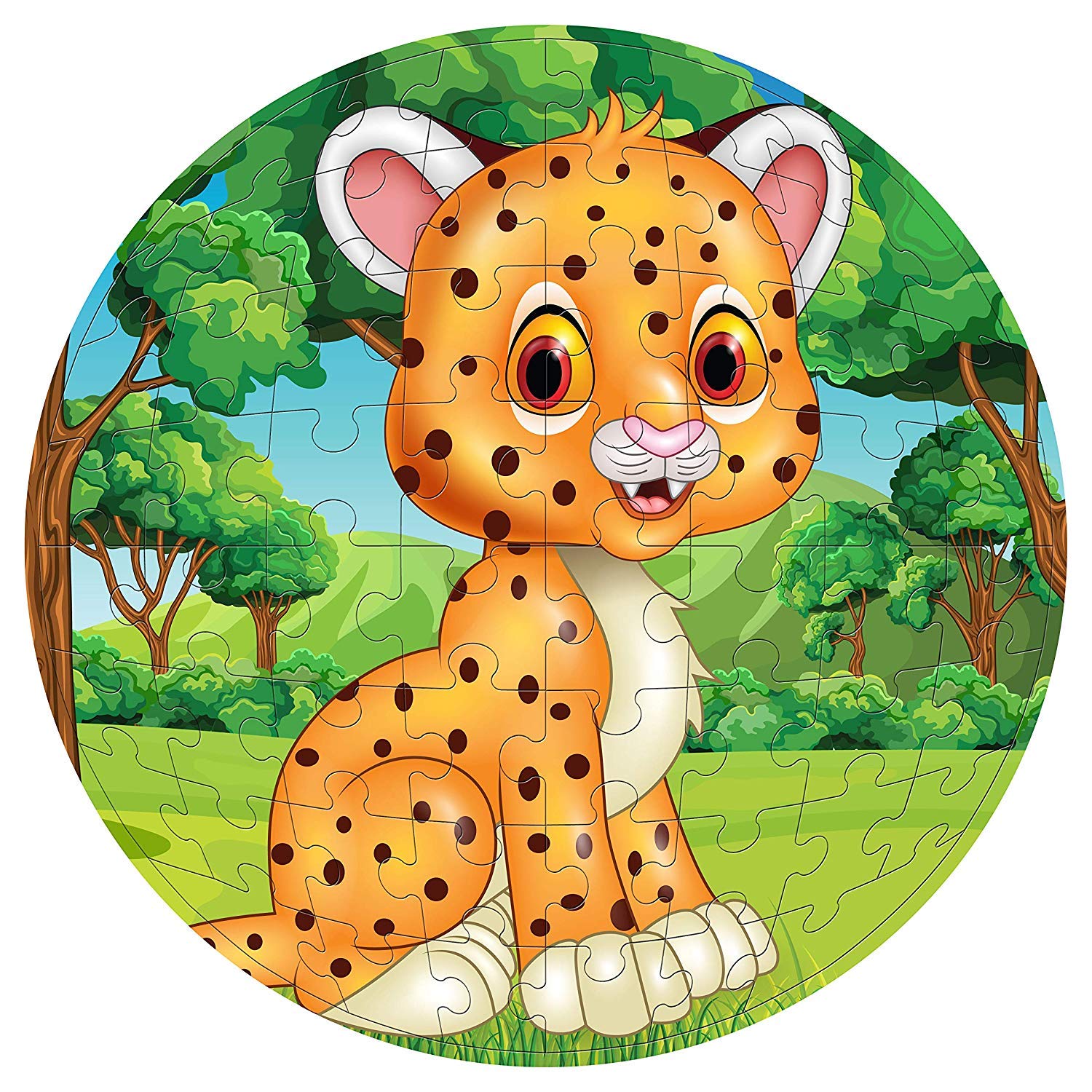 Pola Puzzles Cheetah Round Shape Jigsaw Puzzles for Kids Age 5 Years and Above Multicolour Size: 37 CM X 24 CM 60 Pieces Puzzles (B07K8F36RL) Amazon Price History, Amazon Price Tracker