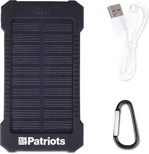 Miniatura 7 de 4Patriots Paquete de 4 pilas de energía Patriot energía solar portátil, batería recargable, 2 puertos USB, batería de polímero de litio de 8,000