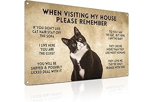 ALKB Funny Tuxedo Cat-Themed Sign 8x12 Inch