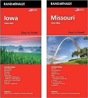 Rand McNally State Maps: Iowa and Missouri (2 Maps)