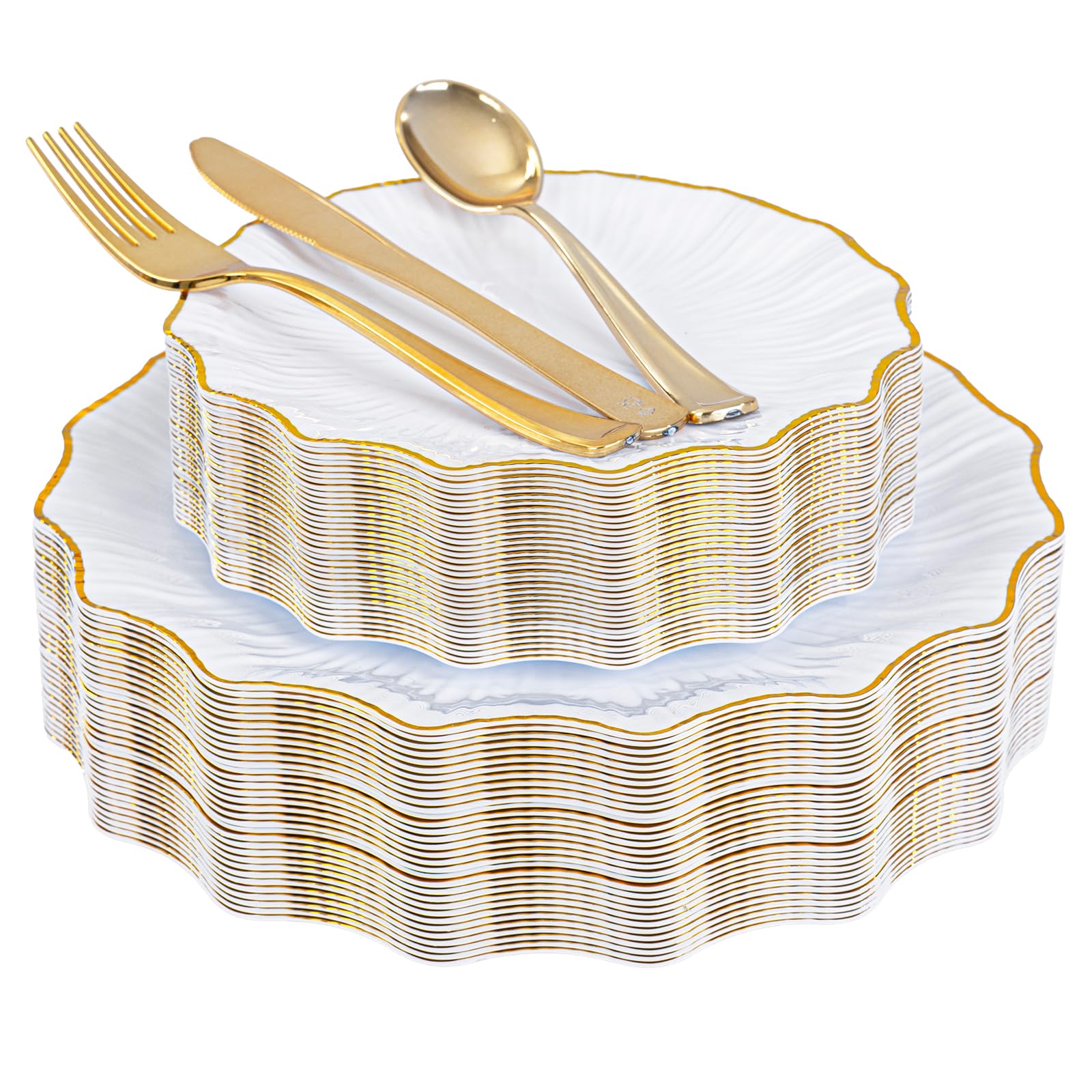 Black & Gold Disposable Plates - Party Supplies -11