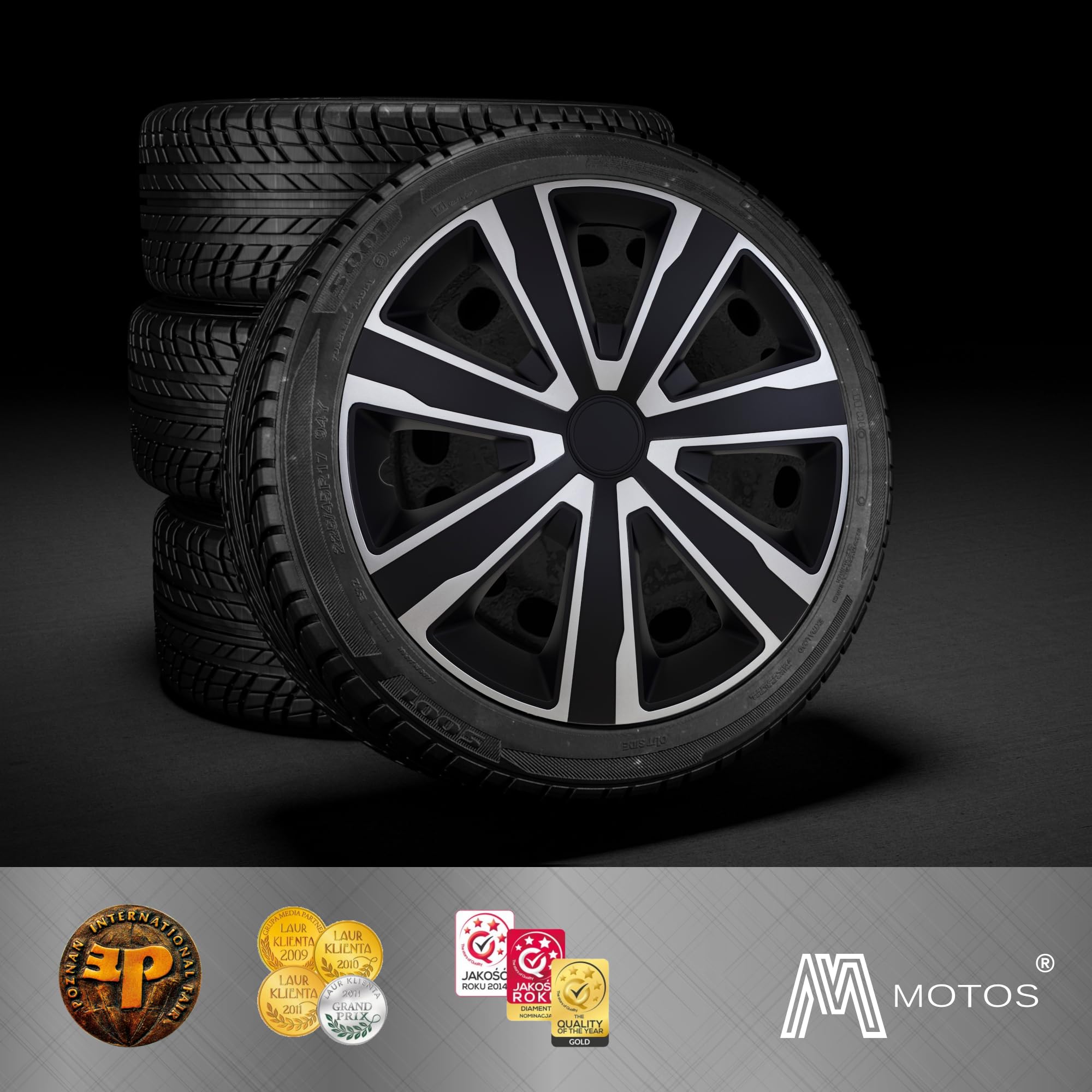 M MOTOS Set di 4 Copricerchi 16 pollici - Eliminate i graffi con questi copriruota flessibili e leggeri da 16 pollici. Facili da installare, non richiedono attrezzi e proteggono dallo sbiadimento!