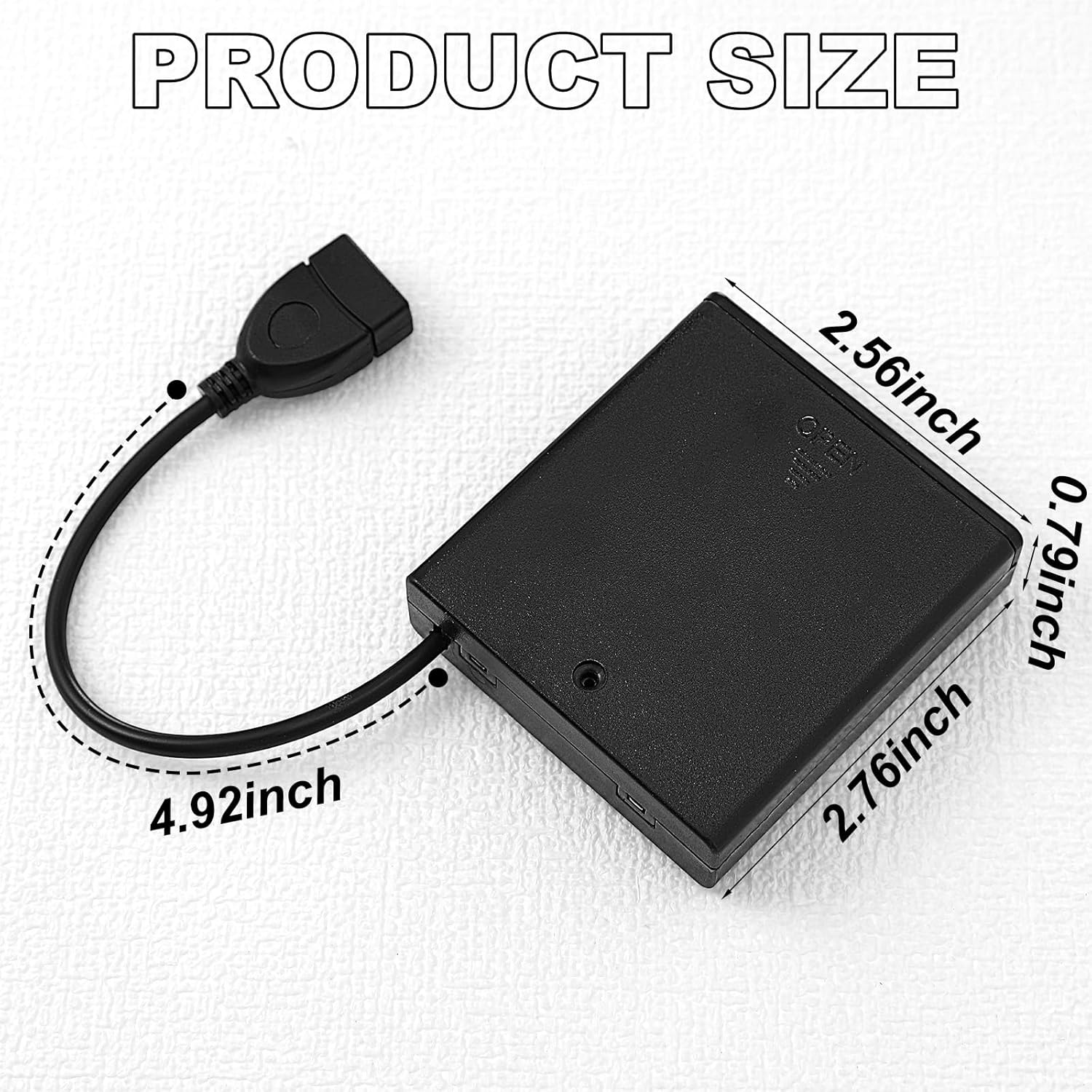 Copkim 6 Pcs USB Battery Pack for LED Lights, USB to Battery Pack for Plug in Lights, 5V Portable 4 AA Holder Box with Switch for Neon Signs Indoor Outdoor Party Decor (Black)