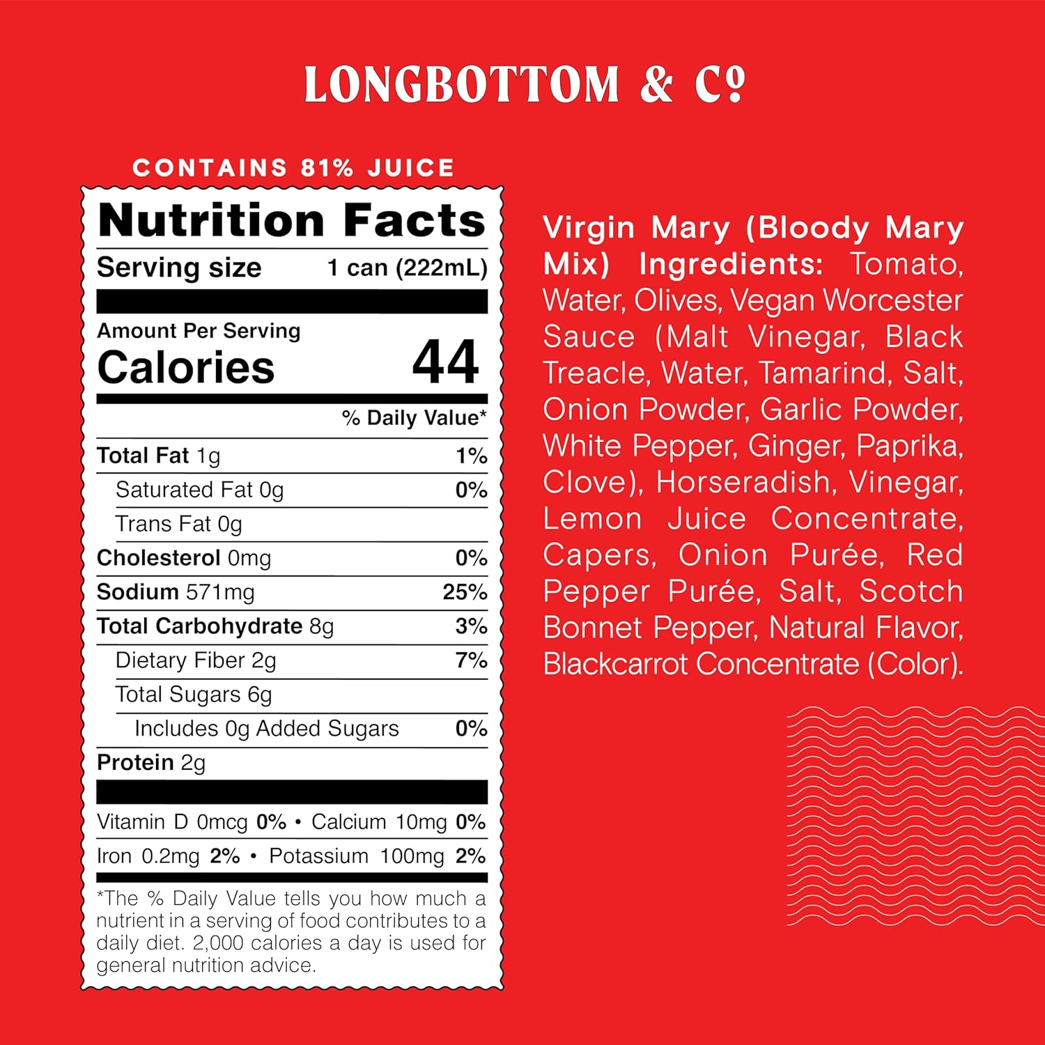 Longbottom & Co. Virgin Bloody Mary Mix Tomato Juice (24 Pack) | Premium Cocktail Mixer Made with Fresh Pressed Tomatoes | Low in Sodium, Vegan, Non-GMO, | No Artificial Flavors | 7.5 Fl Oz Cans