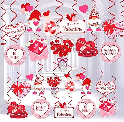 Valentines Day Hanging Swirl Valentines Day Decorations for The Home Happy Valentines Day Decorations Galentines Day Decor...