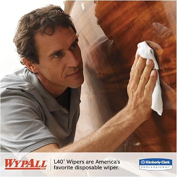 KIMBERLY-CLARK PROFESSIONAL* WYPALL L40 Wipers, Jumbo Roll, Perforated, 12 1/2 x 13 2/5, White, 750/Roll