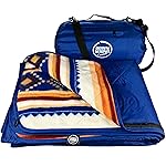 DOWN UNDER OUTDOORS Large Waterproof Windproof Extra Thick 350 GSM Quilted Fleece Stadium Blanket, Machine Washable Camping Picnic & Outdoor, Beach, Baseball,Dog, 82 x 55 (Aztec)
