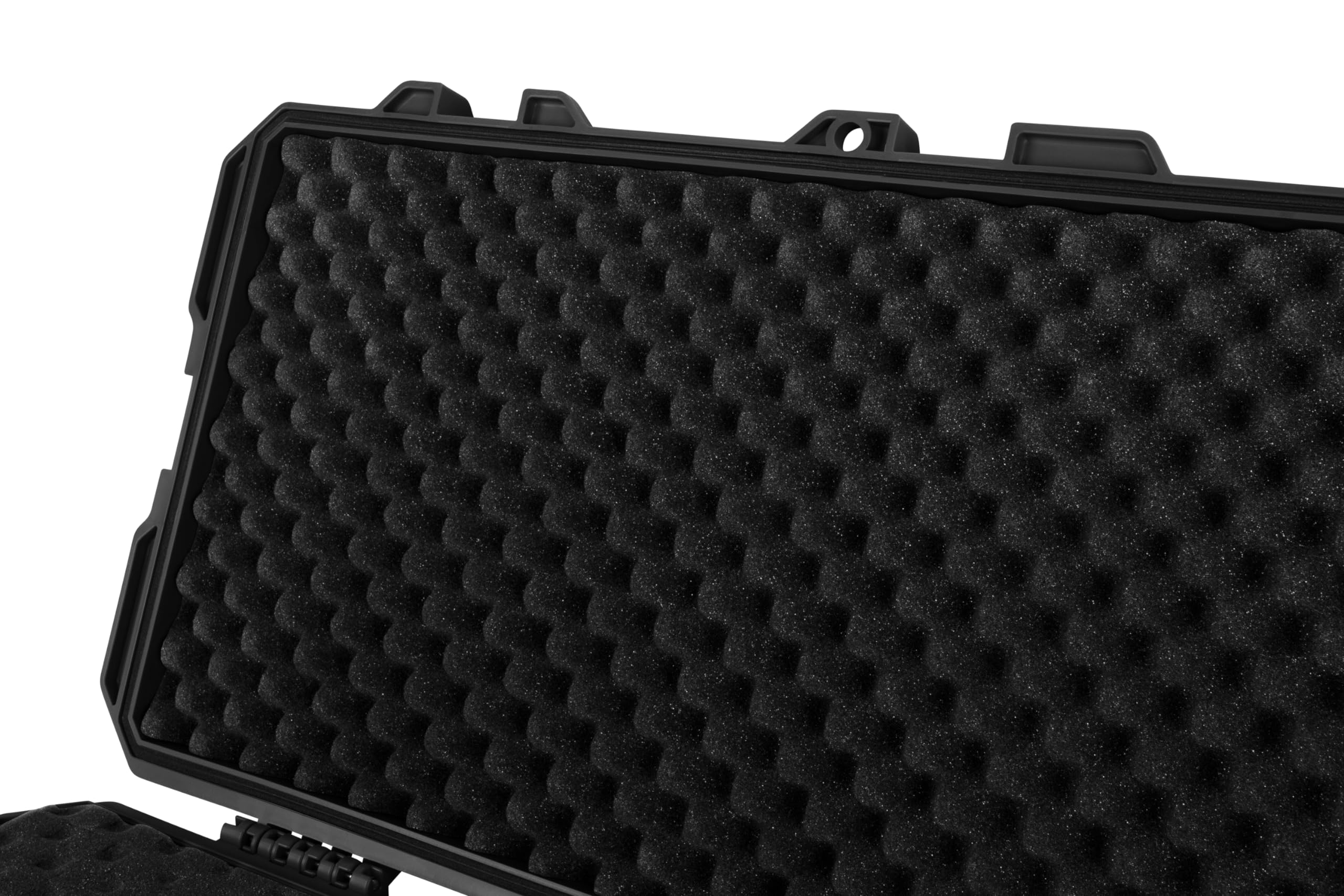 GSG Gewehrkoffer 100cm Schwarz mit Rollen & Druckausgleich wasserdicht Würfelschaum Langwaffenkoffer Waffenkoffer Gewehr Koffer Transportkoffer Schutzkoffer