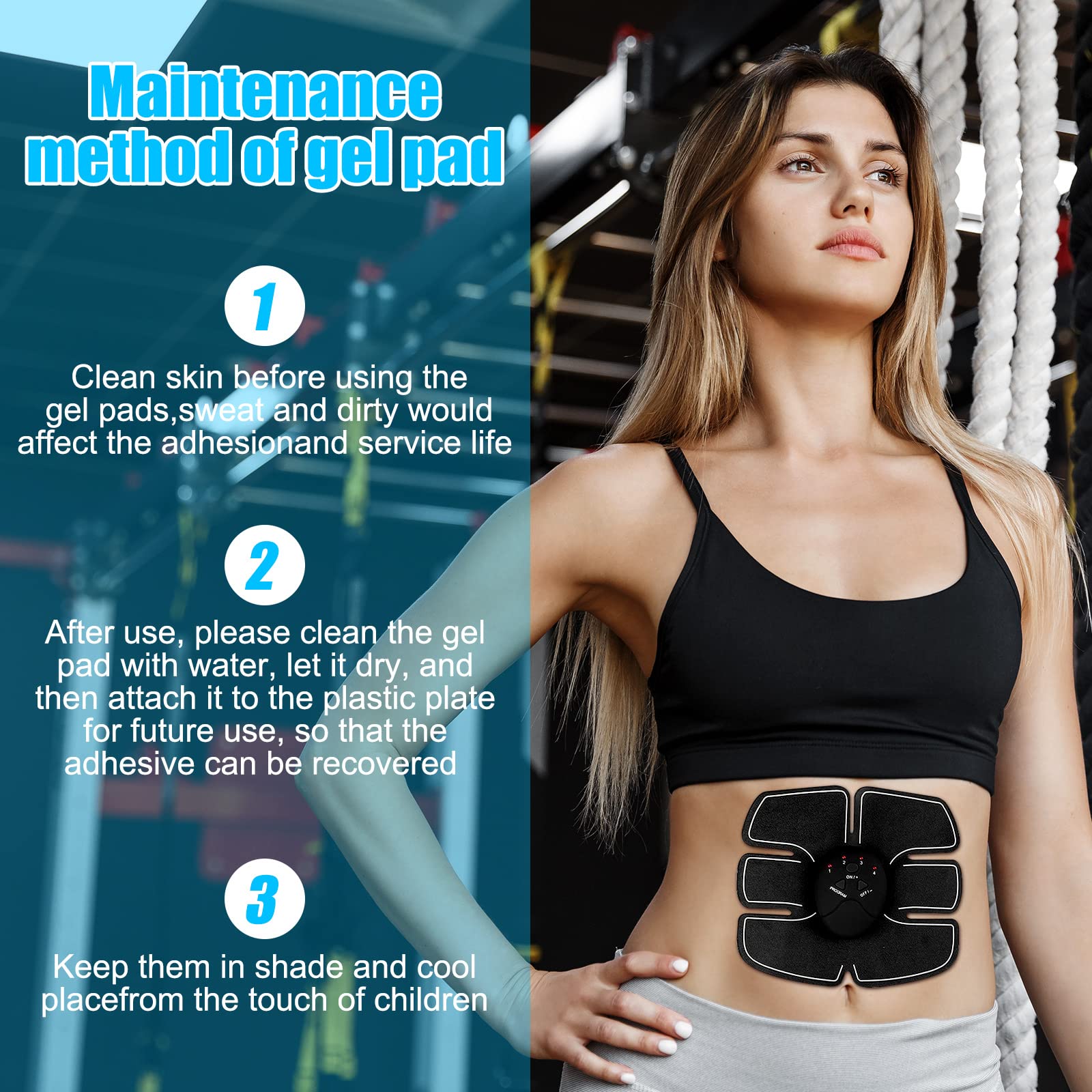 Hungdao 100 Stück 50 Packungen Gelpads für ABS-Stimulator ABS Trainer Ersatz Gel Sheet ABS Gel Pads Muskel Stimulator Pads für Bauchmuskeltrainer AB Workout Toning Belt